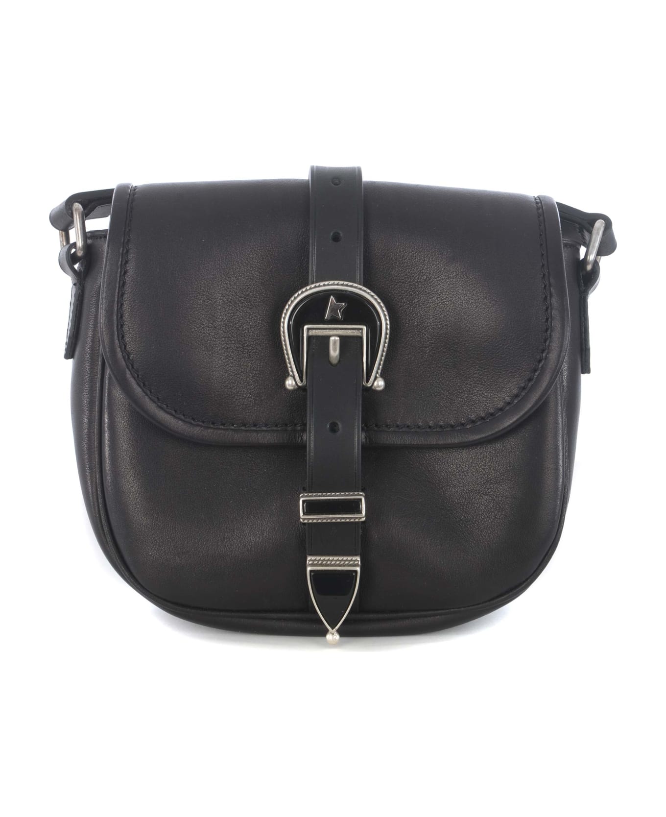 Golden Goose "rodeo Small" Leather Shoulder Strap - Nero トートバッグ