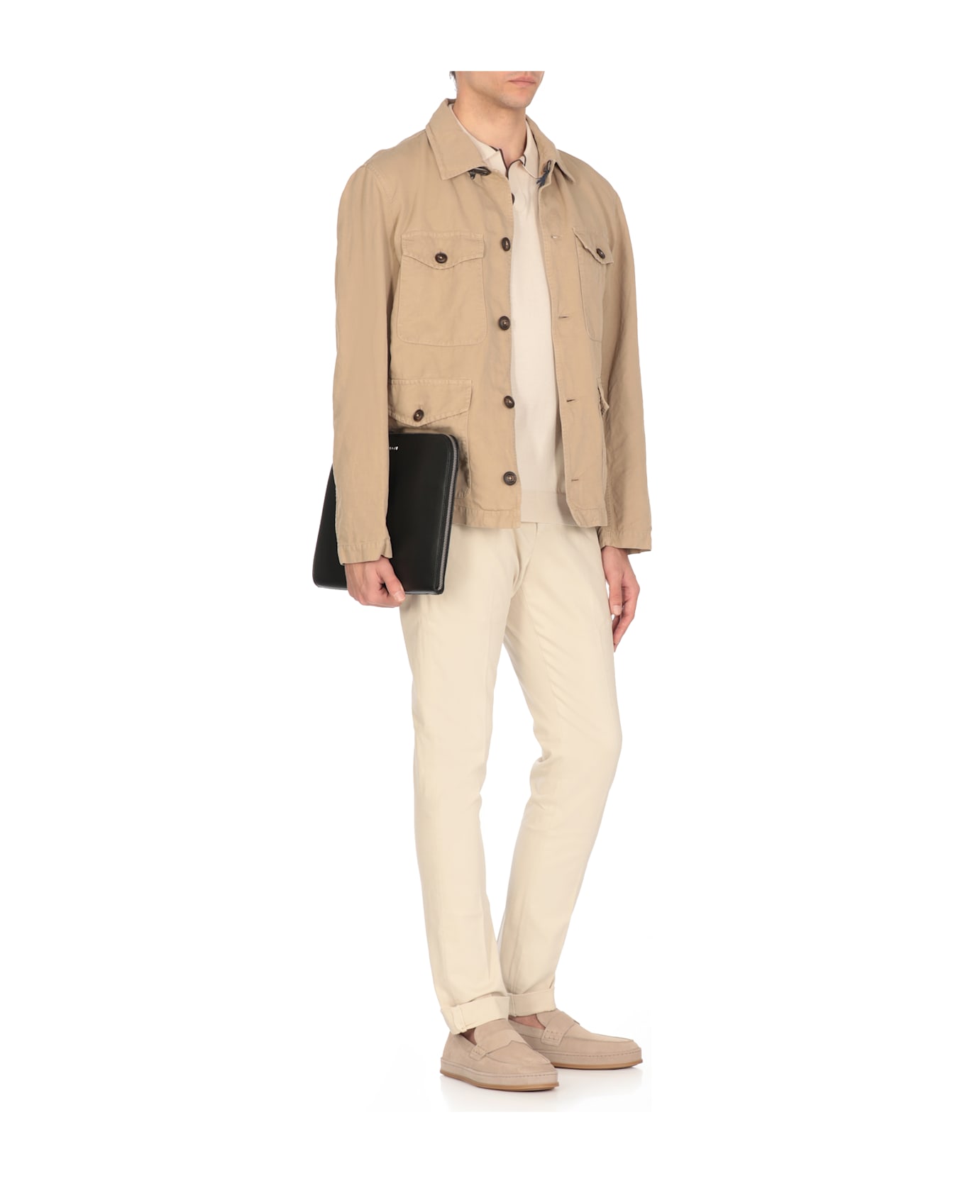 Fay Cotton And Linen Jacket - Beige