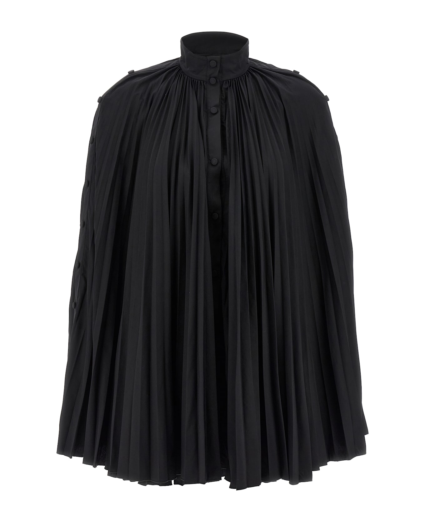 Giovanni Bedin Pleated Dress With Cape - Black  