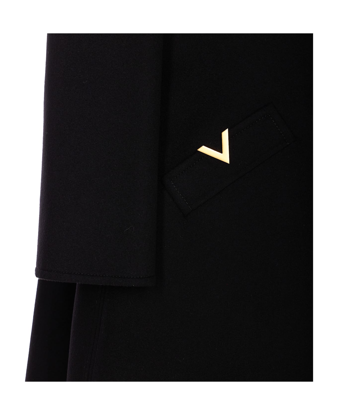 Valentino Garavani Solid Compact Drap Coat - Black