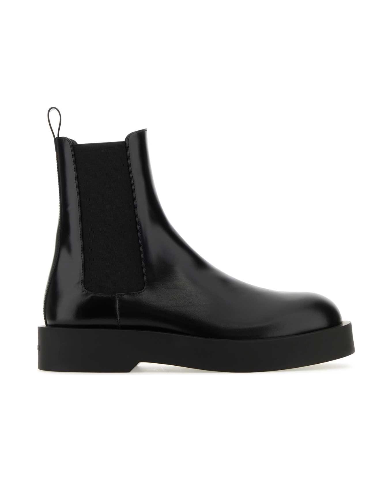 Jil Sander Black Leather Ankle Boots - 001 ブーツ