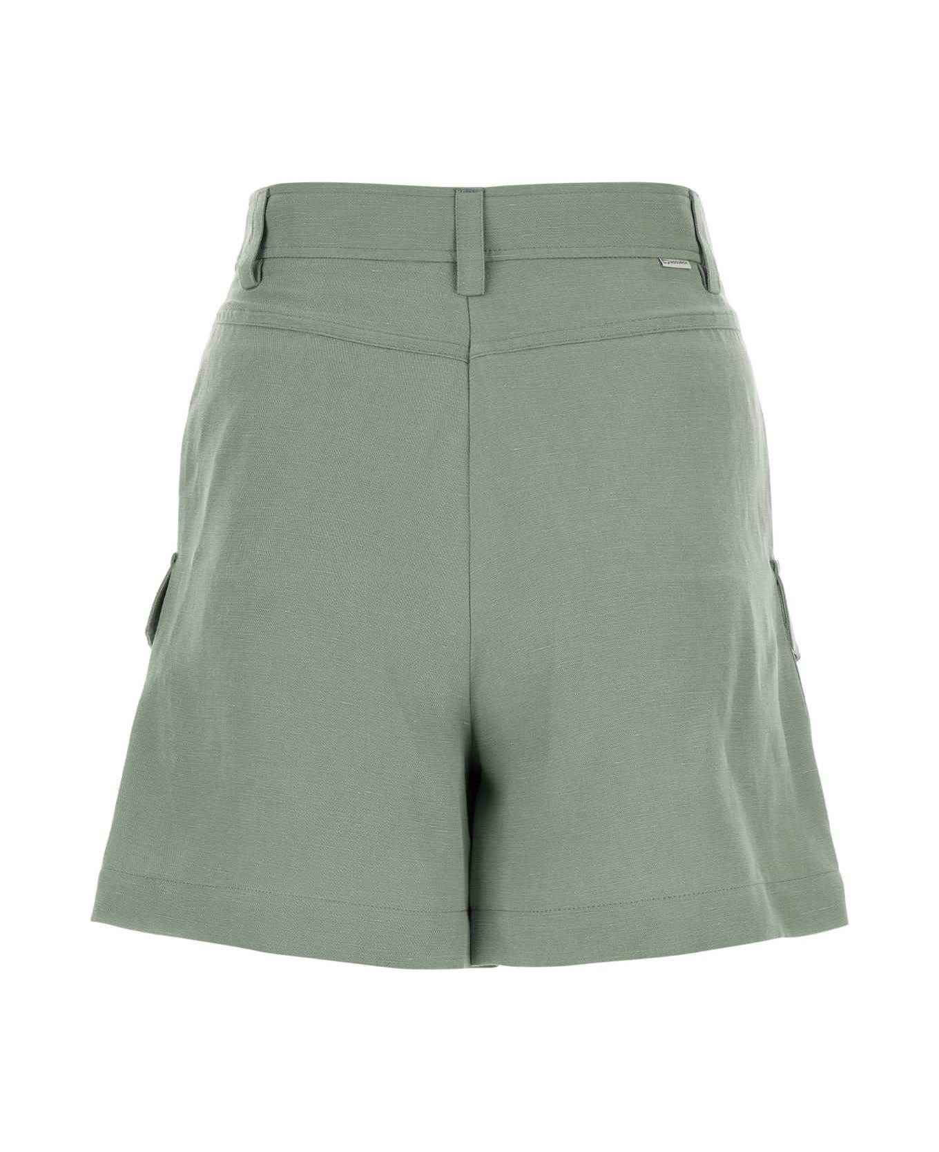 Woolrich Sage Green Viscose Blend Shorts - SAGE