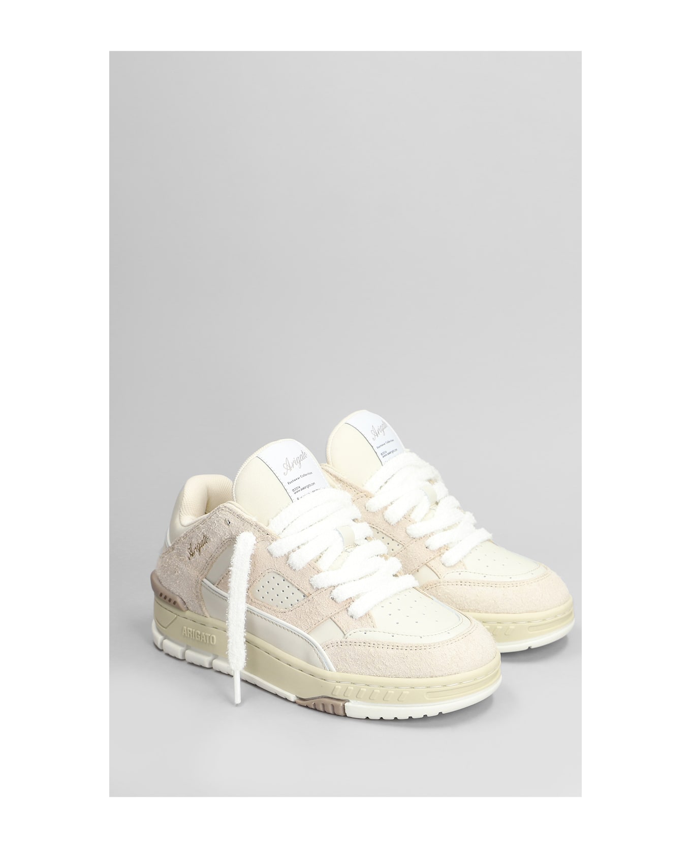 Axel Arigato Area Lo Fluffy Sneakers In Beige Suede - Beige Beige