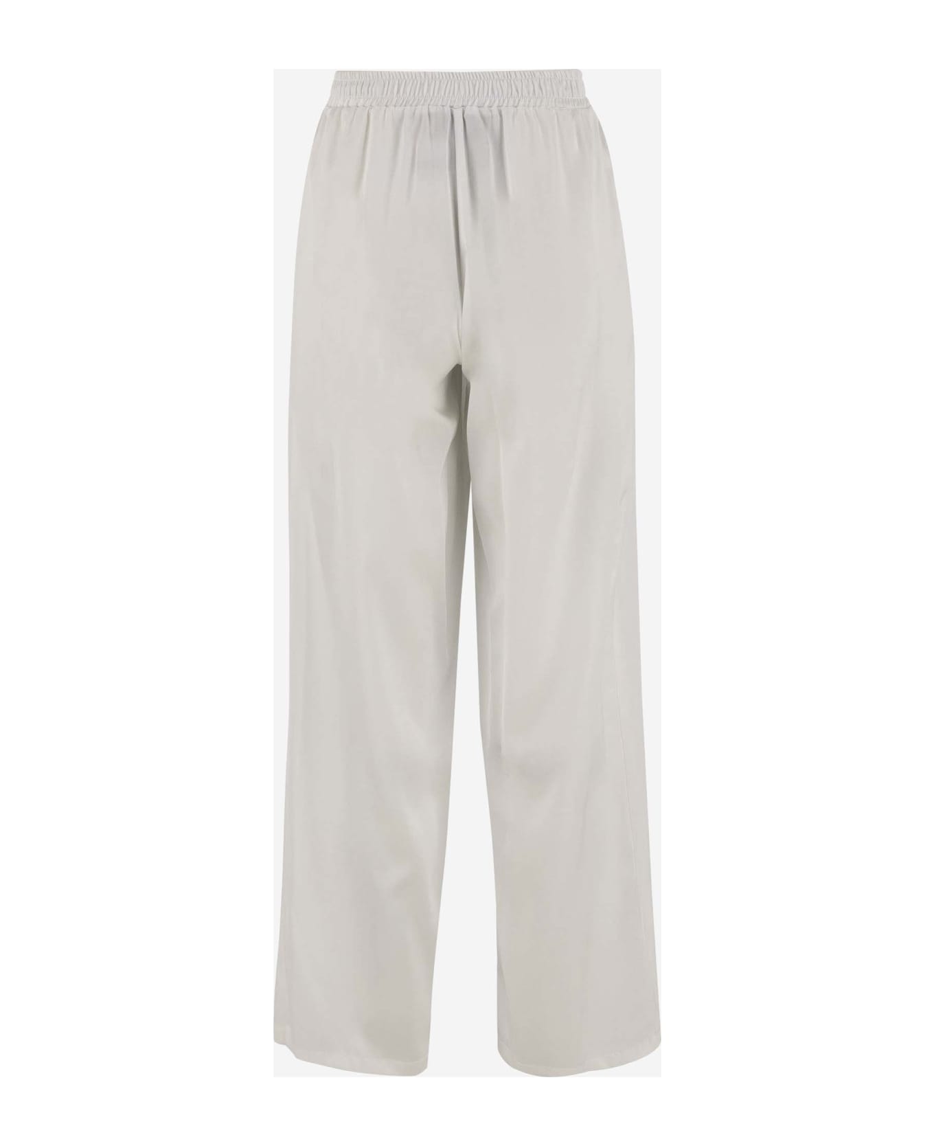 Wild Cashmere Stretch Silk Pants - White