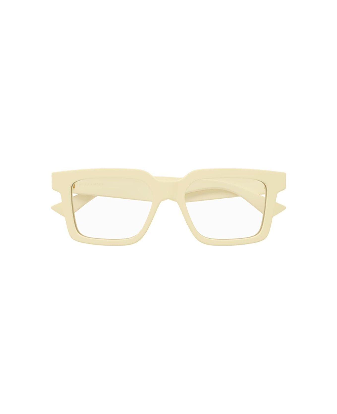Bottega Veneta Eyewear Rectangle Frame Glasses - 004 yellow yellow transpa