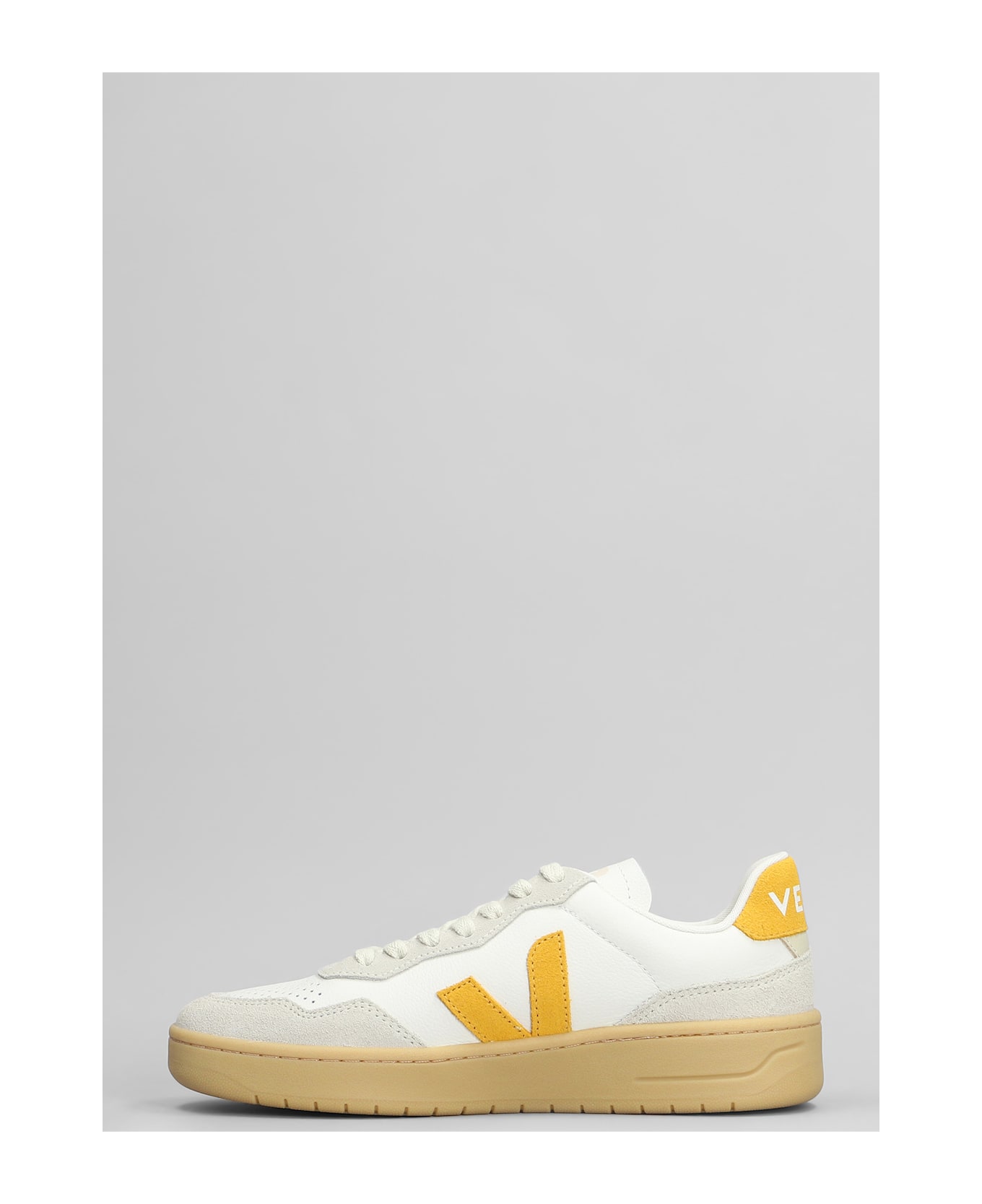 Veja V-90 O.t. Sneakers In White Suede And Leather - white