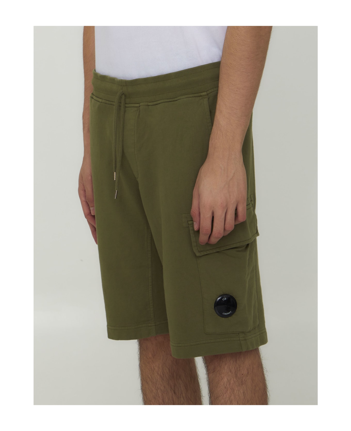 C.P. Company Cotton Fleece Bermuda Shorts - GREEN