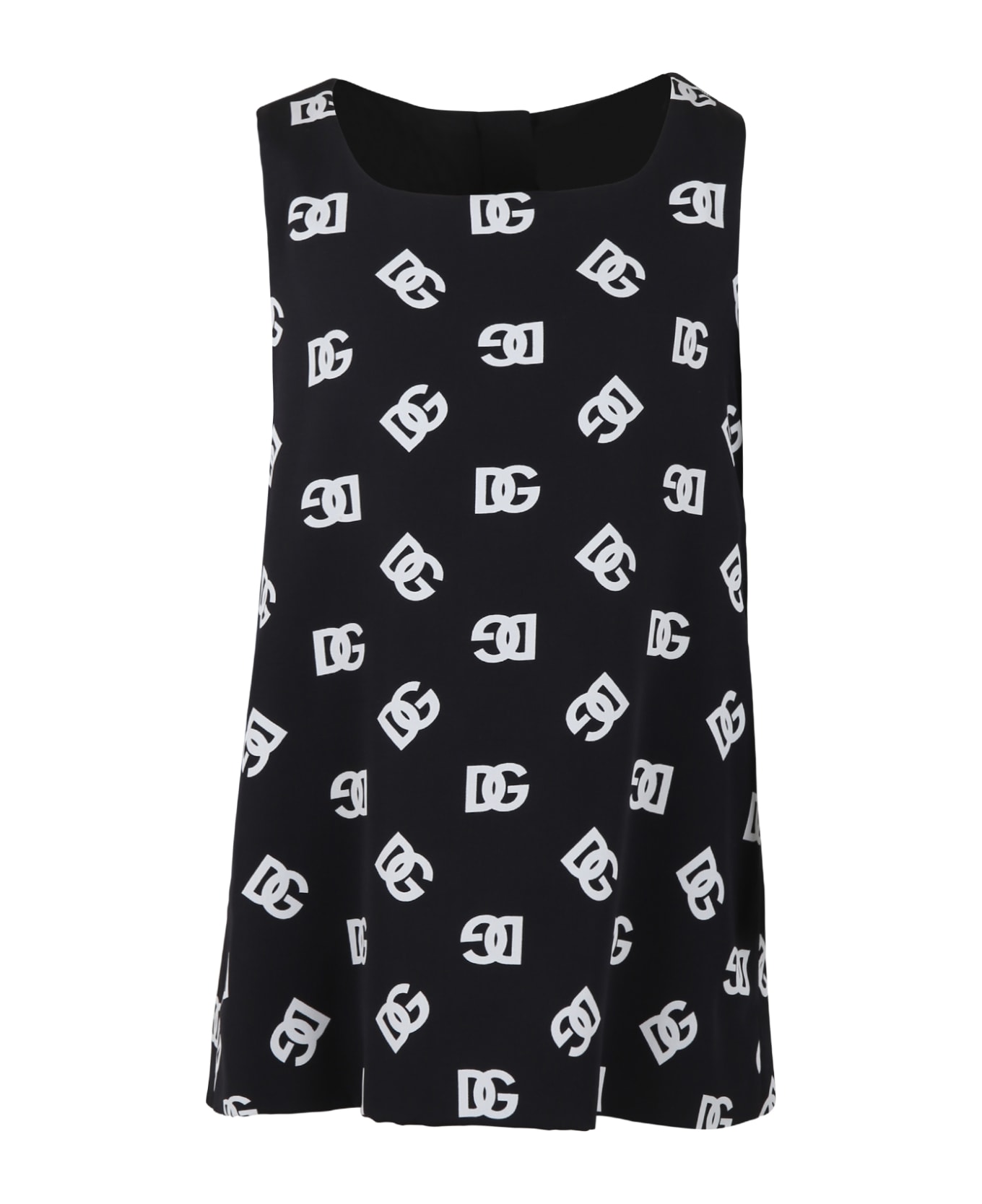 Dolce & Gabbana Black Dresss For Girl With Iconic Monogram - Black ワンピース＆ドレス