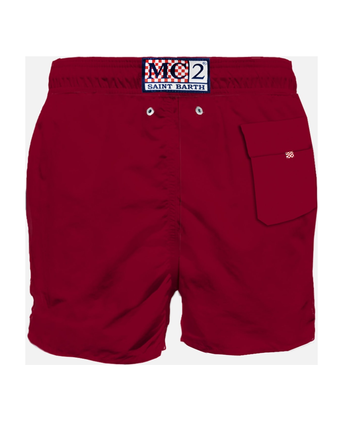 MC2 Saint Barth Man Classic Swim Shorts With As Roma Patch | As Roma Special Edition - RED