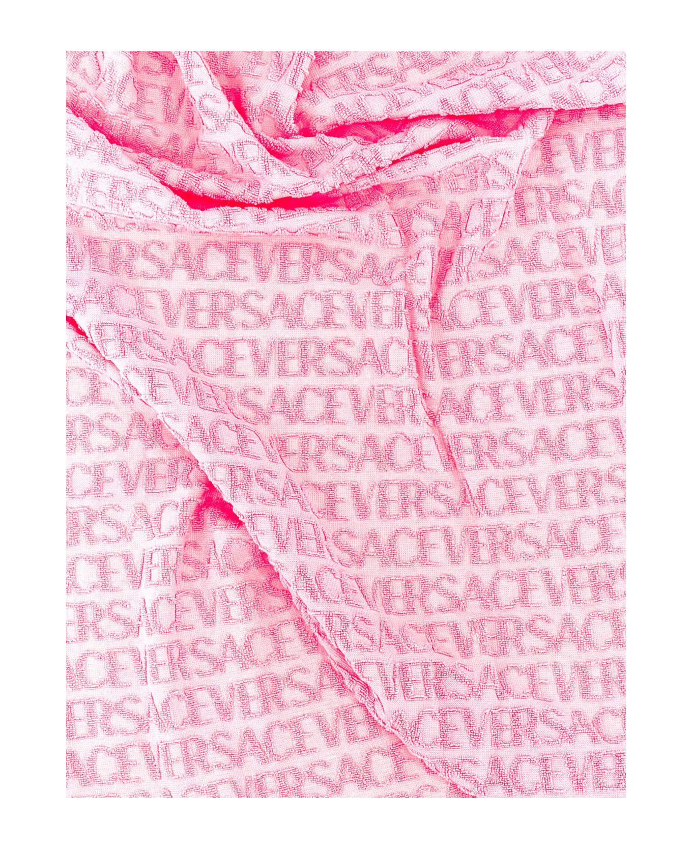 Versace 'versace Allover Polka Dot' Capsule La Vacanza Towel - Pink