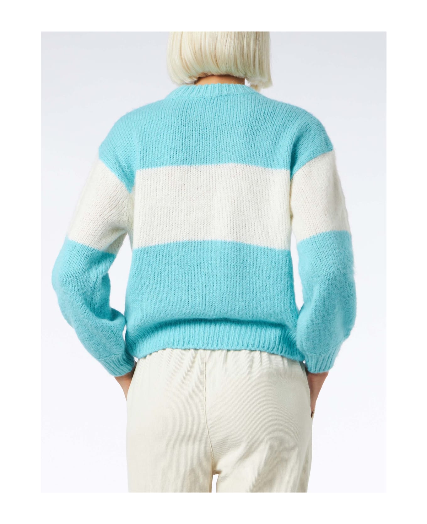MC2 Saint Barth Woman Boxy Shape Soft Sweater With Cortina Jacquard - GREEN