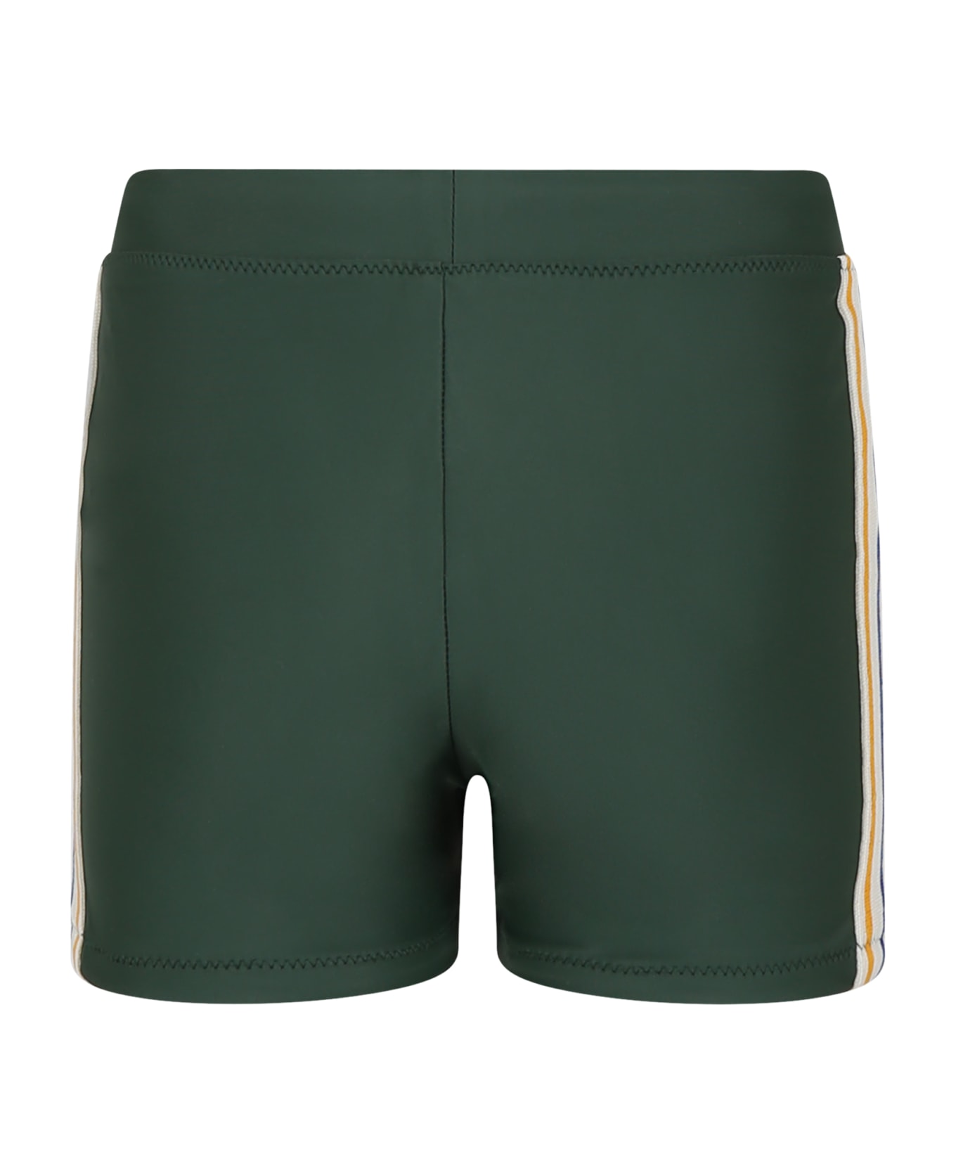 Mini Rodini Green Swim Shorts For Boy With Logo - Green