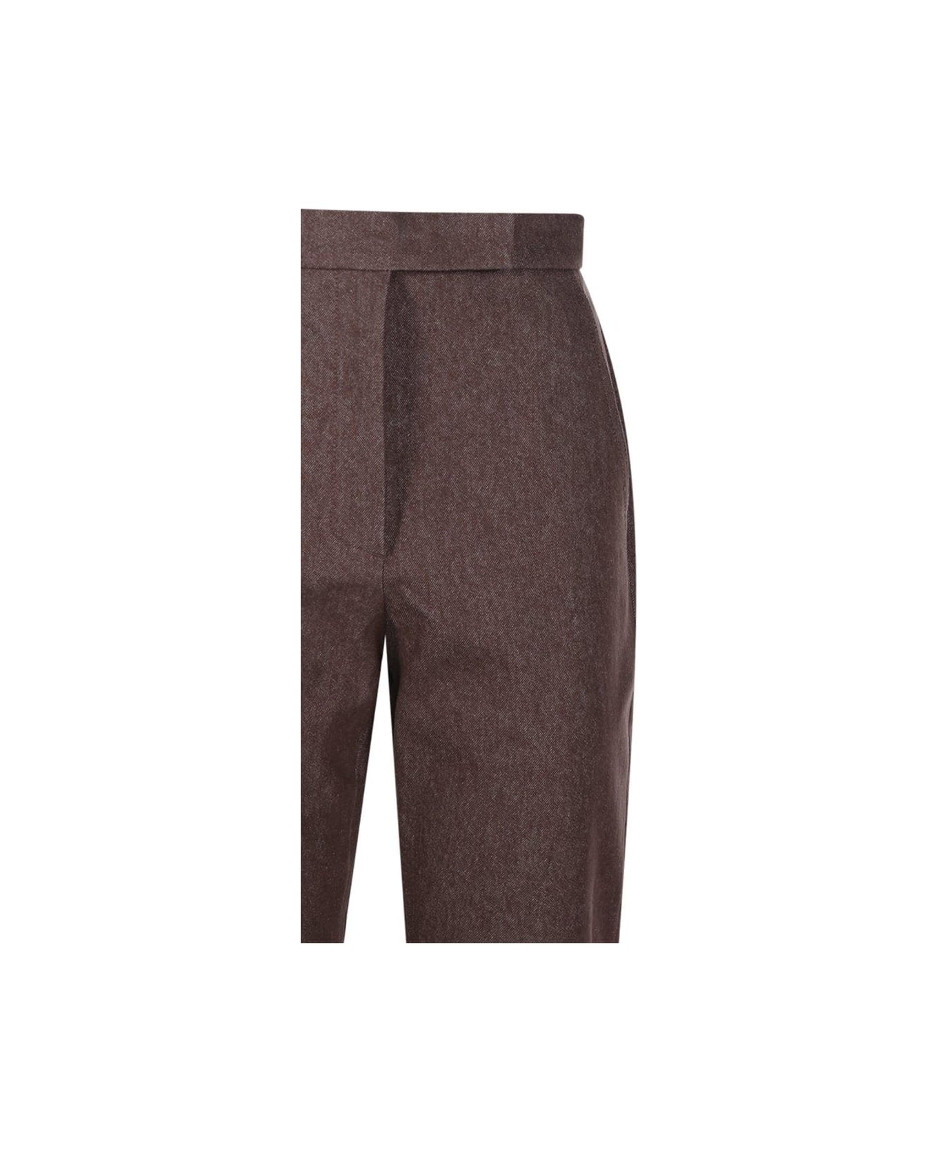 Max Mara Button Detailed Straight-leg Trousers - Brown