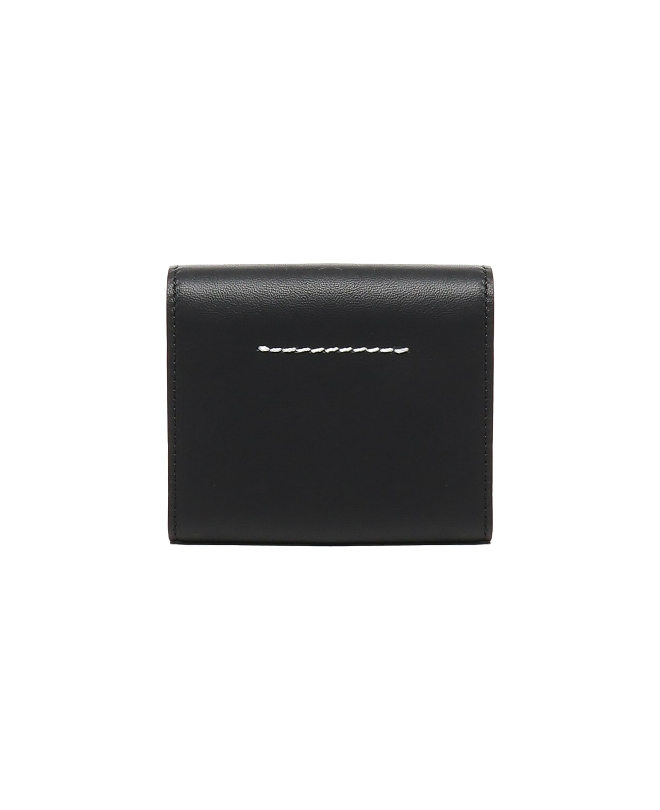 MM6 Maison Margiela Bi-fold Wallet With Logo - Black
