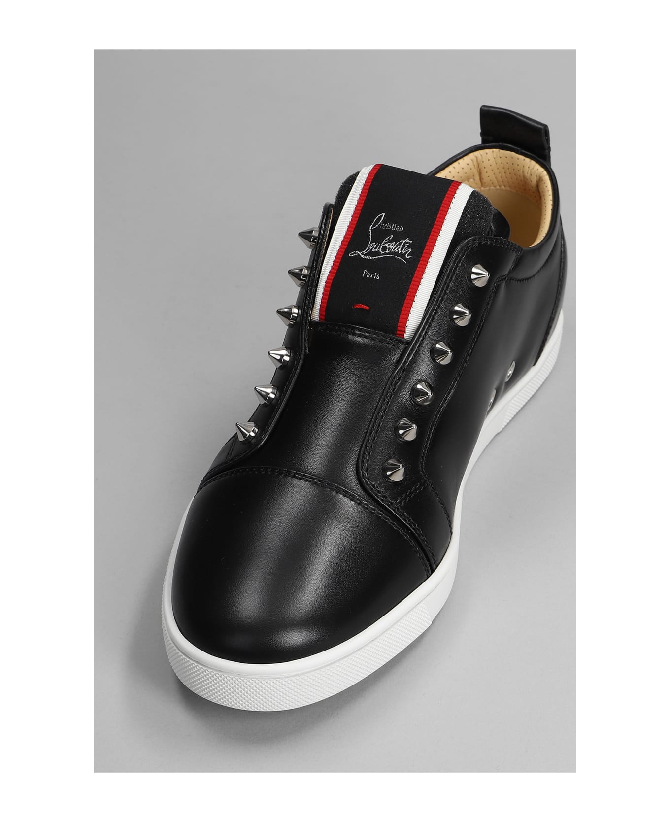 Christian Louboutin F.a.v. Fique Sneakers In Black Leather - black