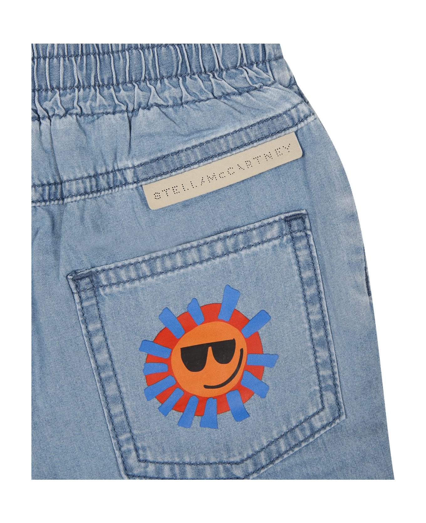 Stella McCartney Kids Denim Jeans For Baby Boy With Multicolor Sun - Denim