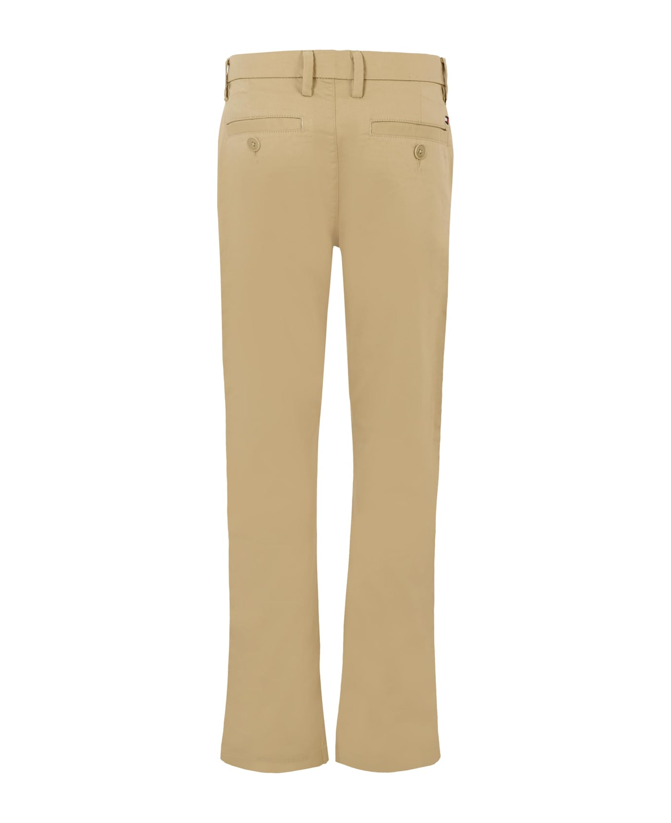 Tommy Hilfiger Beige Trousers For Boy With Flag - Beige