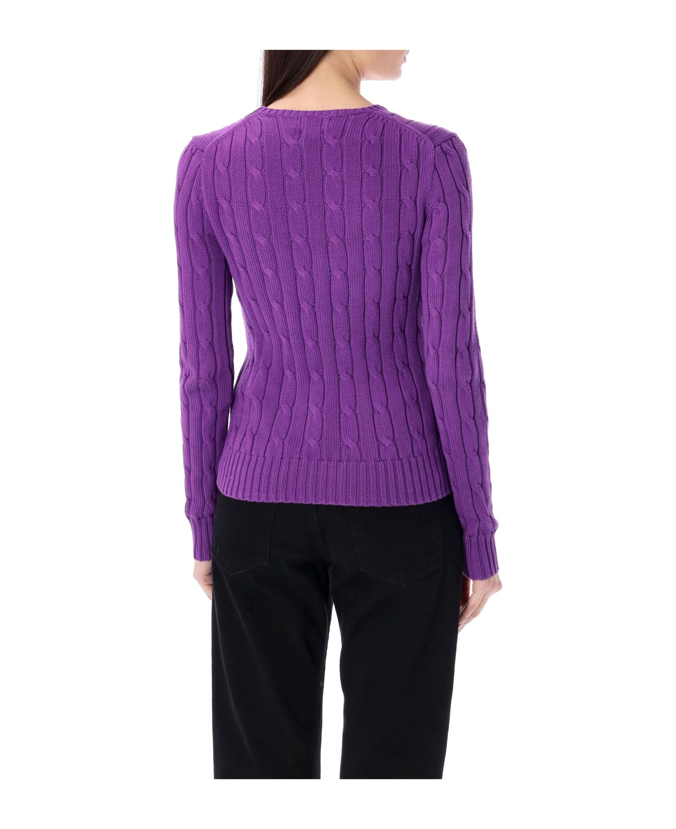 Polo Ralph Lauren Cable-knit Cotton Crewneck Sweater - PALOMA PURPLE