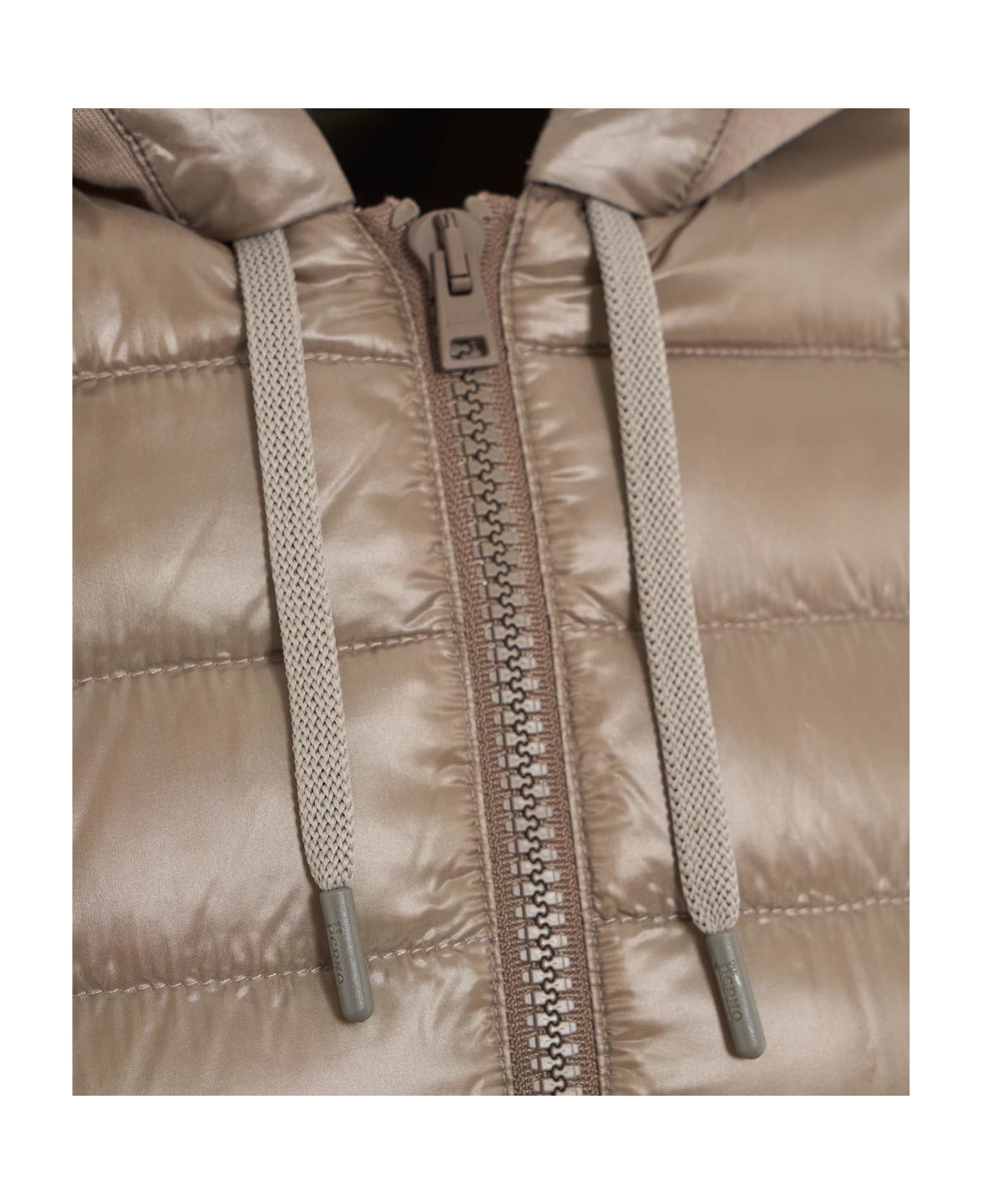 Herno Quilted Knitted-panel Down Jacket - Tortora Chiaro ダウンジャケット