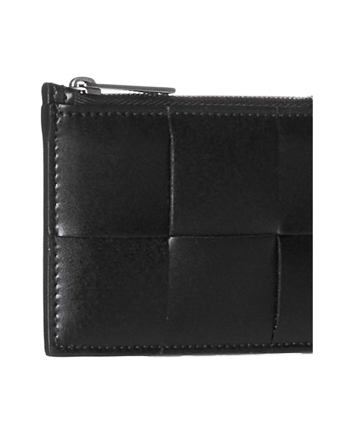Bottega Veneta Zipped Card Case - BLACK