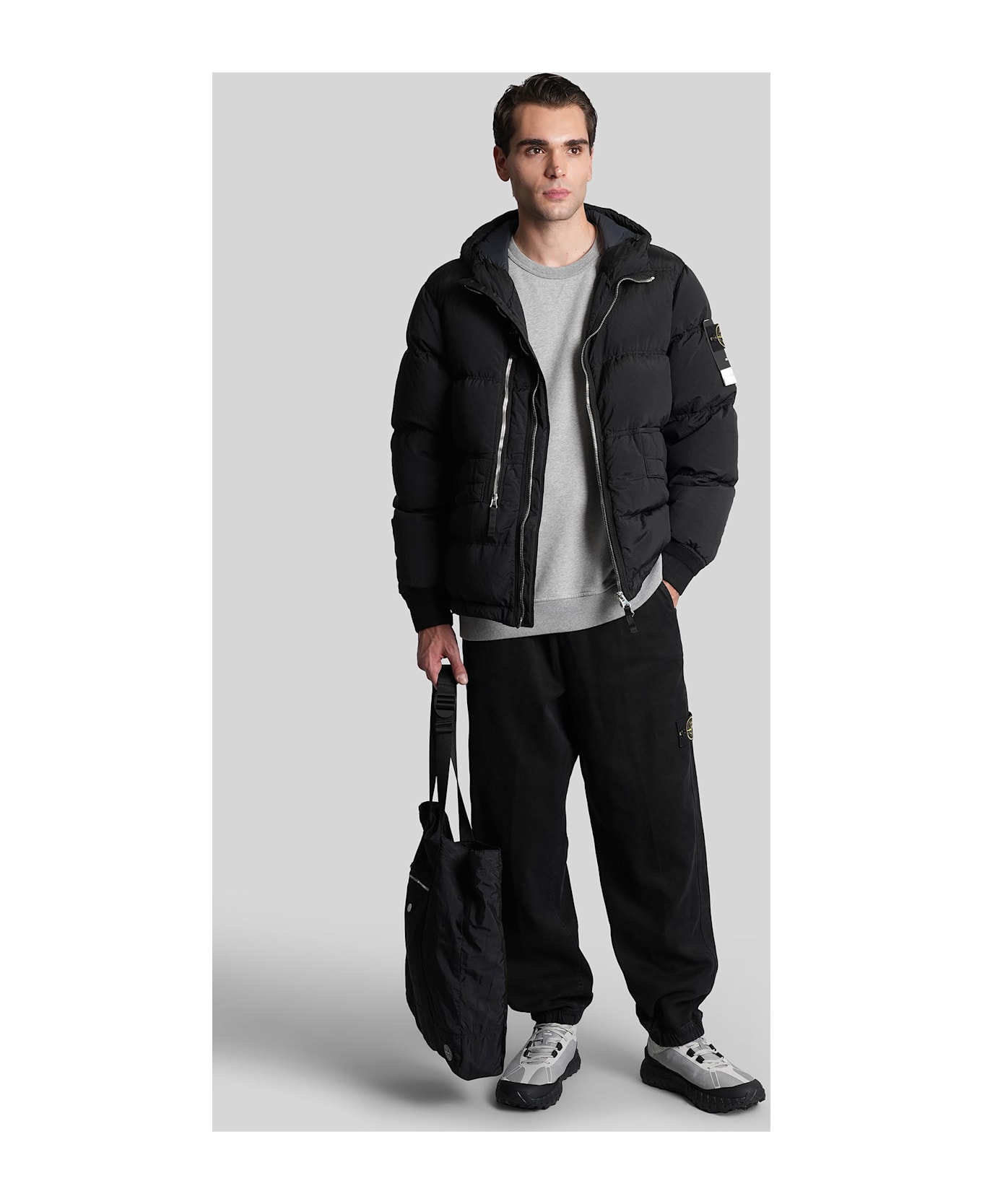 Stone Island Puffer In Black Polyamide - black