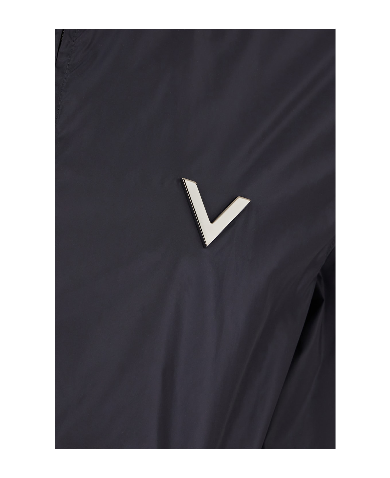 Valentino Garavani Navy Blue Nylon Windbreaker - NAVY