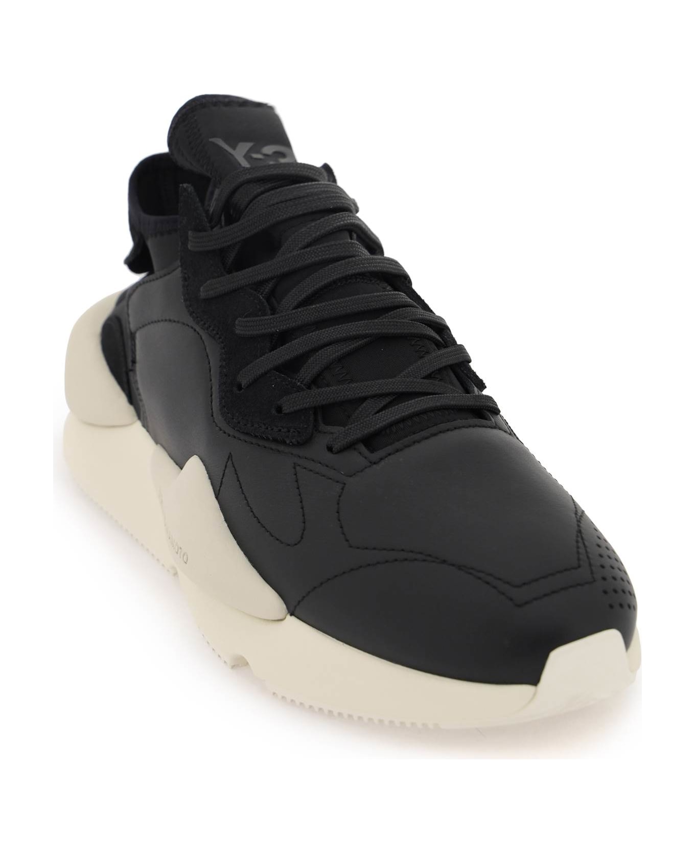 Y-3 Black Leather Blend Sneakers - Black/owhite/cbro