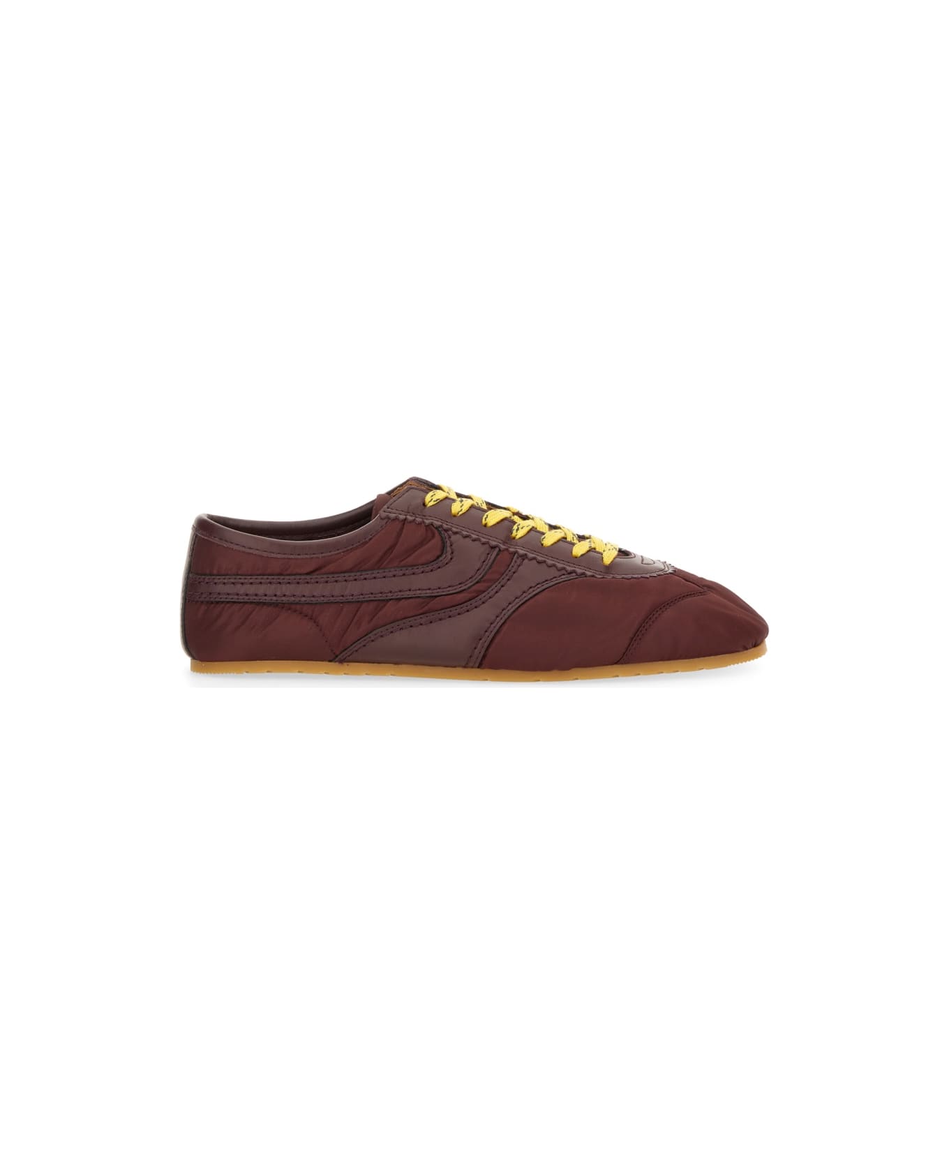 Dries Van Noten Nylon And Nappa Leather Sneaker - BORDEAUX