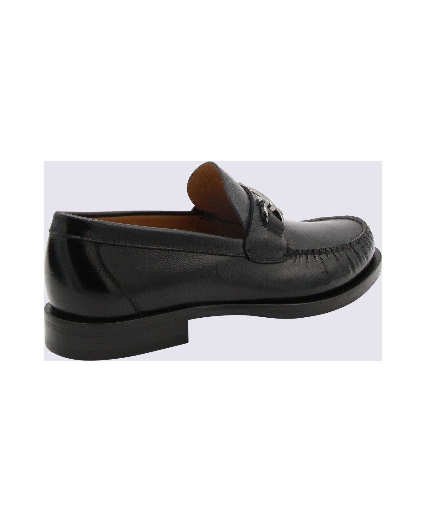 Ferragamo Black And New Biscuit Leather Loafers - NERO/NEW BISCOTTO