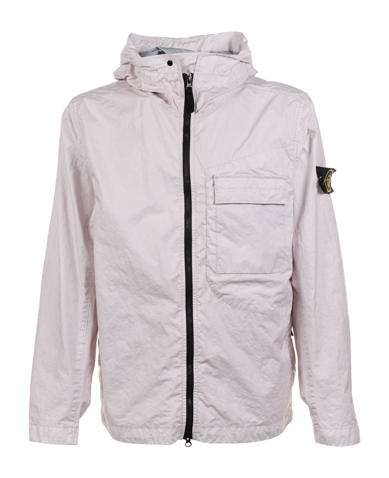 Stone Island Jacket With Logo On The Sleeve - PINK