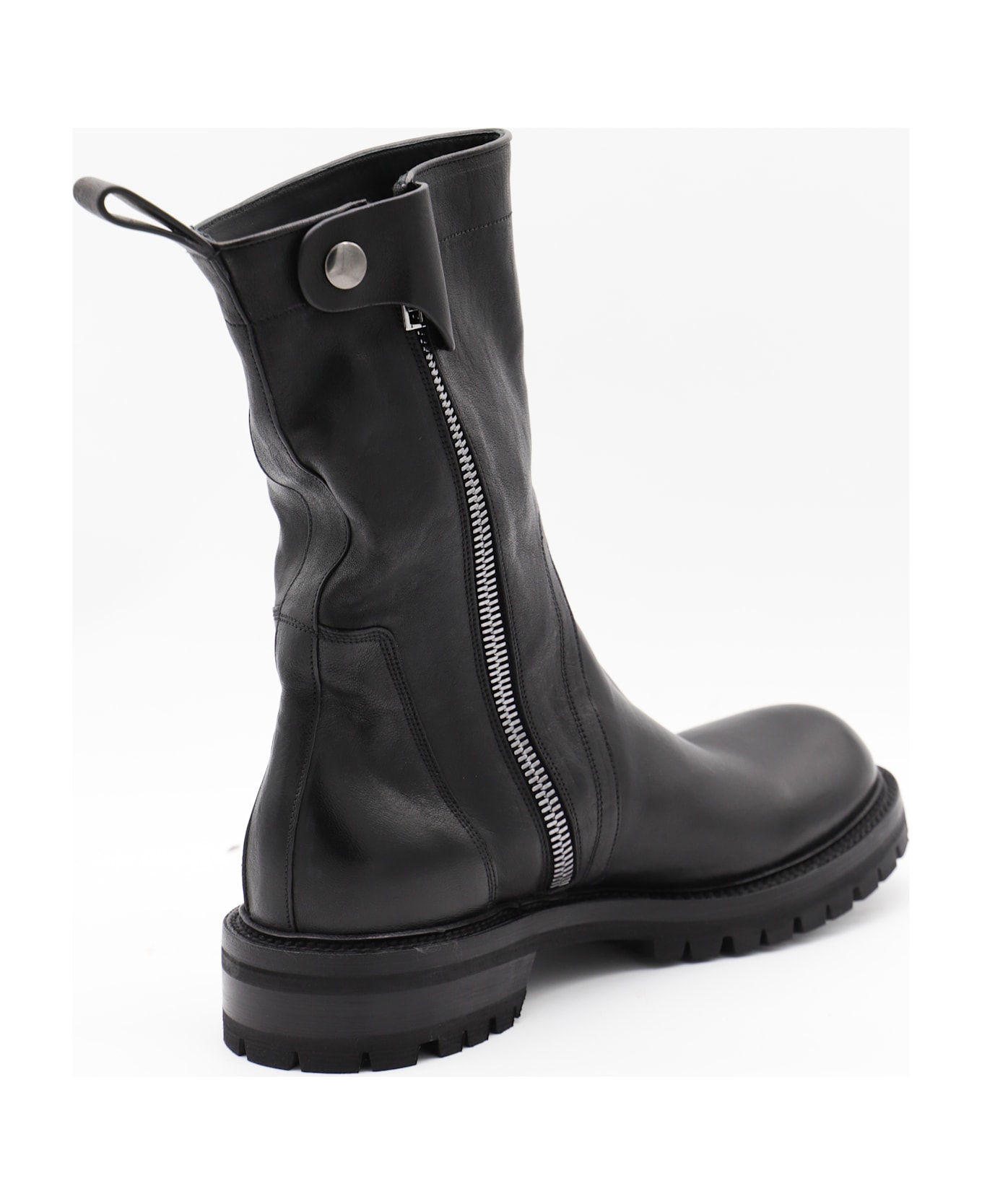 Rick Owens Black Leather Army Creeper Boots - Black