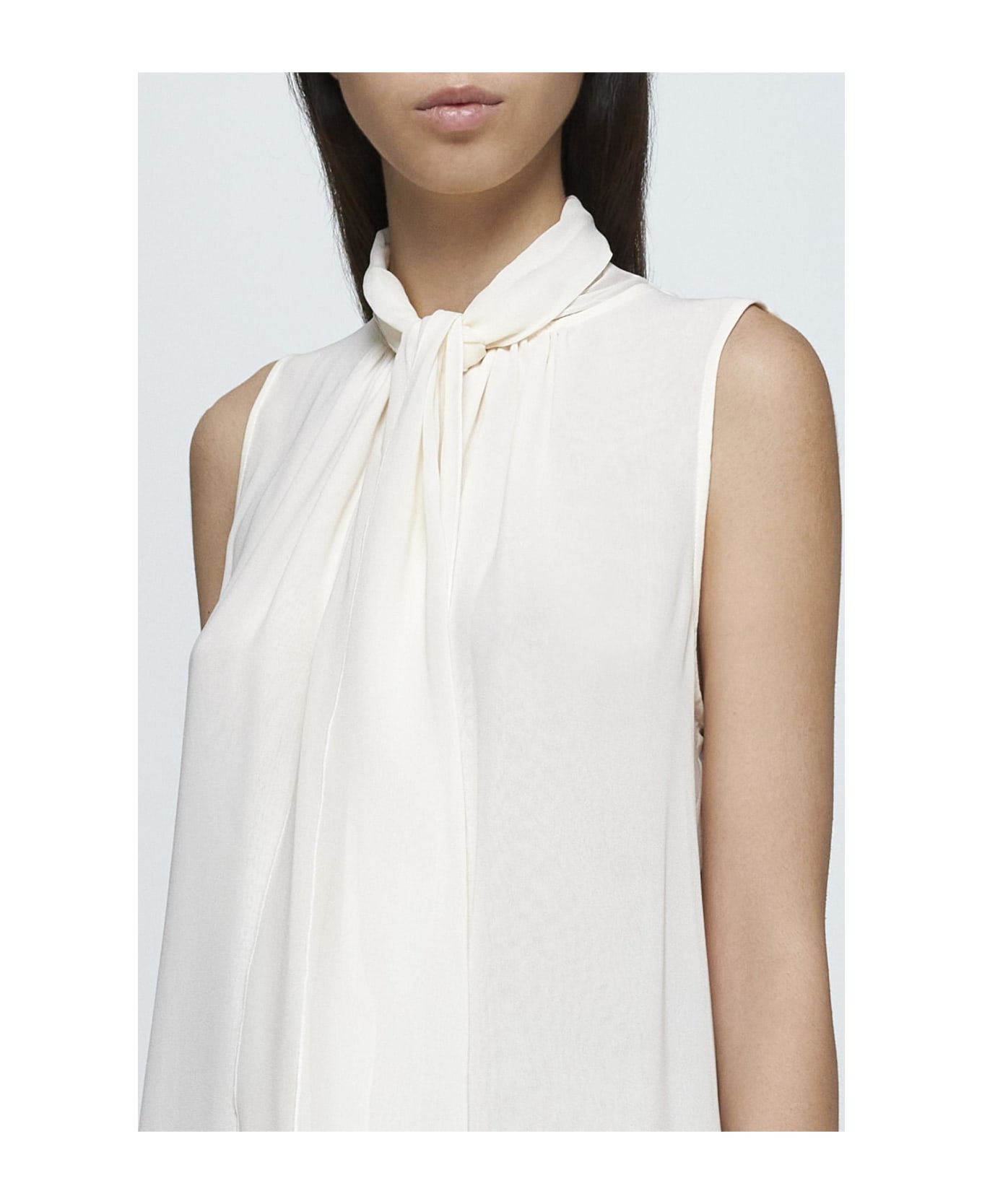 Max Mara Mela Pussy Bow Neck Silk Blouse - Non definito