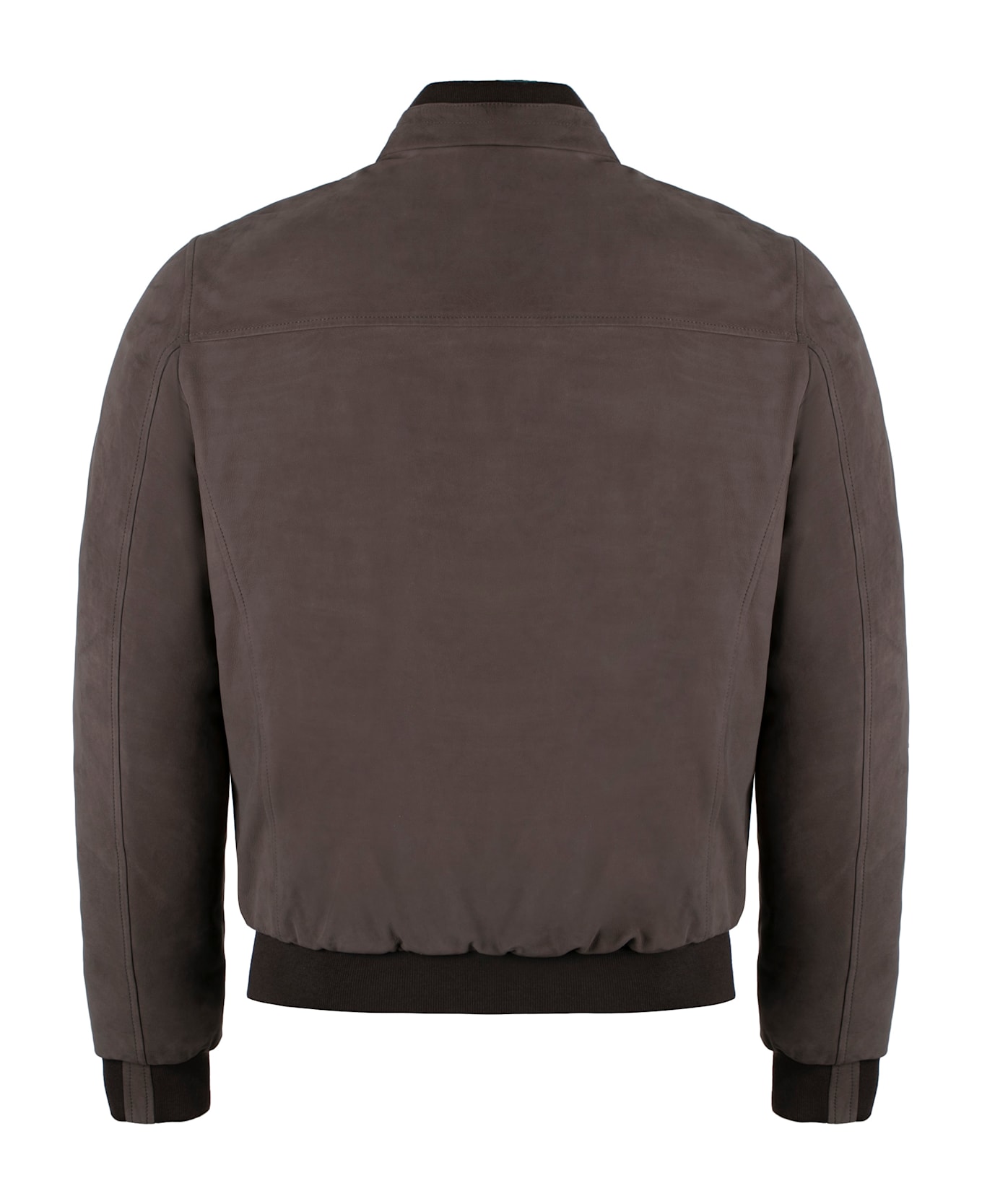 Moorer Almerico Nylon And Leather Padded Jacket - grey