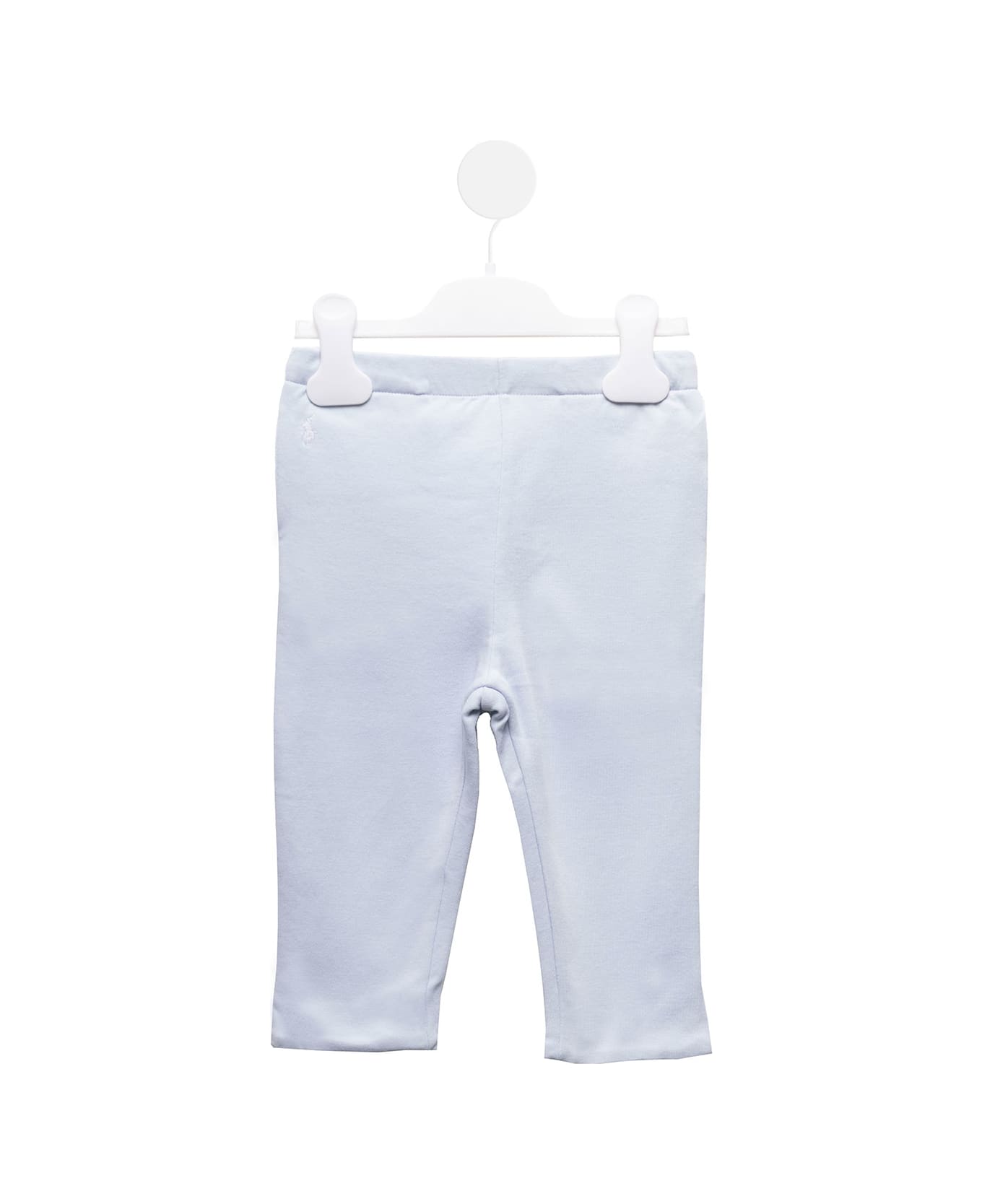 Polo Ralph Lauren Athletic Light Blue Cotton Pants With Logo Polo Ralph Lauren Kids Baby Girl - Blu ボトムス