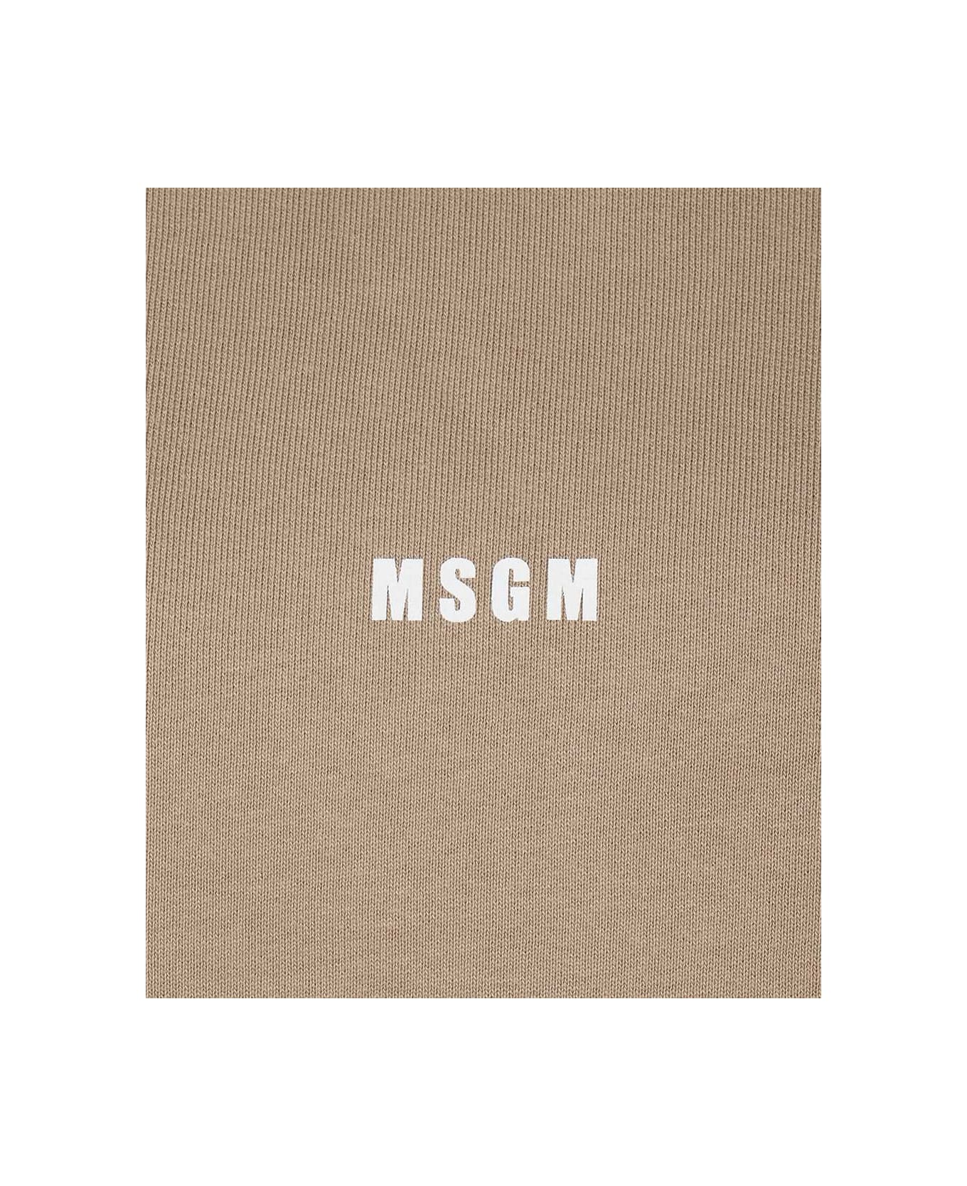 MSGM Cotton Hoodie - Beige