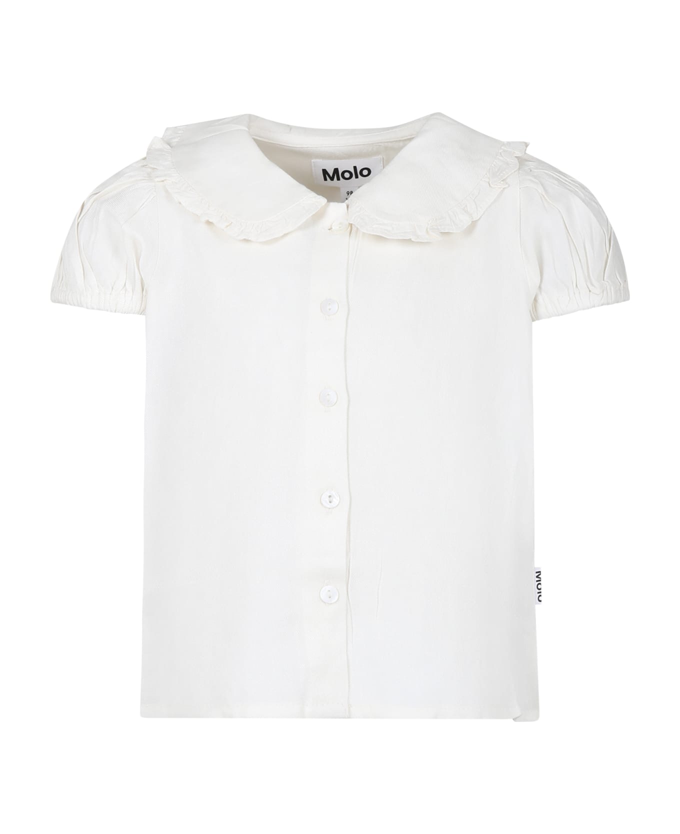 Molo White T-shirt For Girl - White