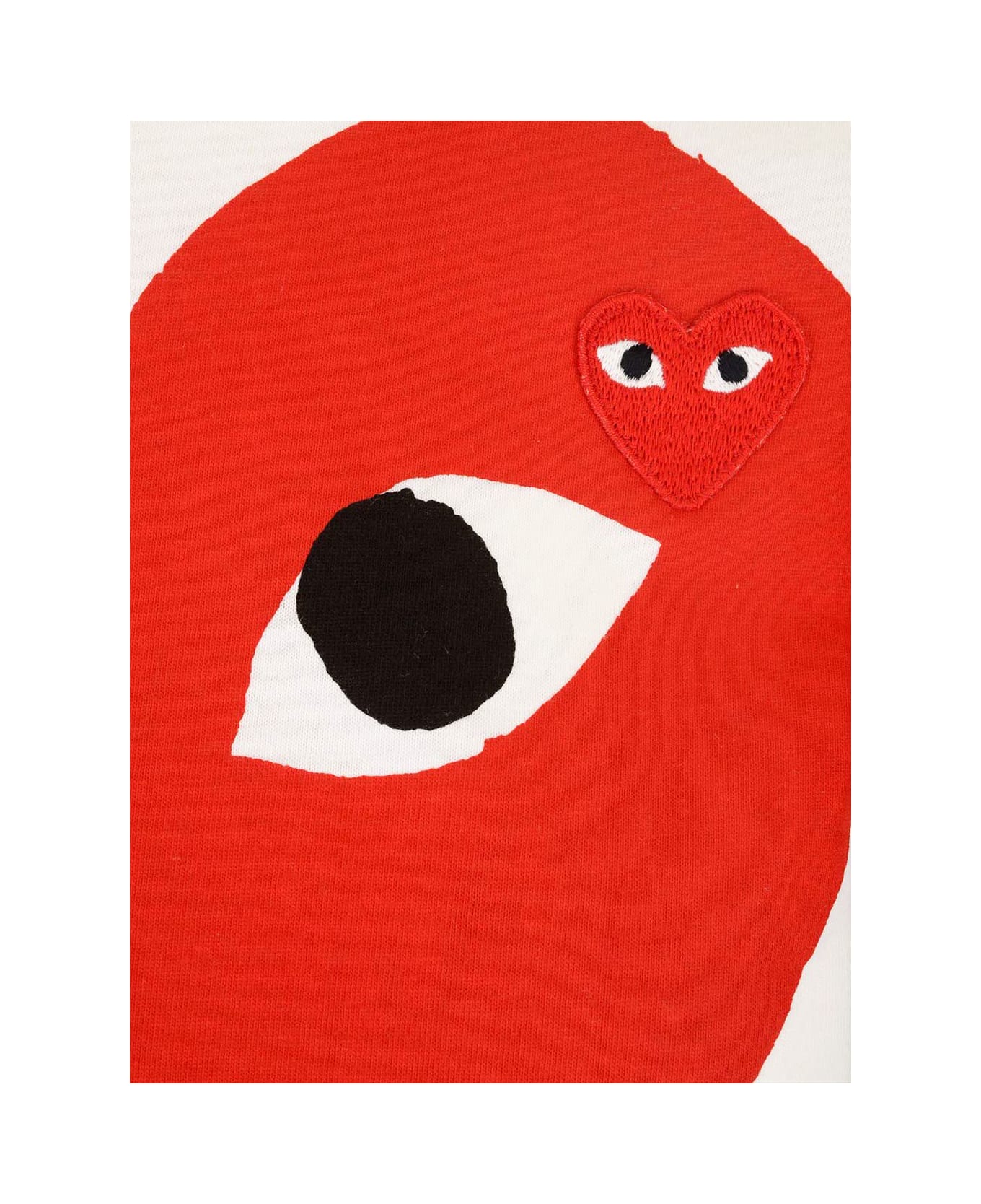 Comme des Garçons Play White T-shirt With Big Red Heart - WHITE