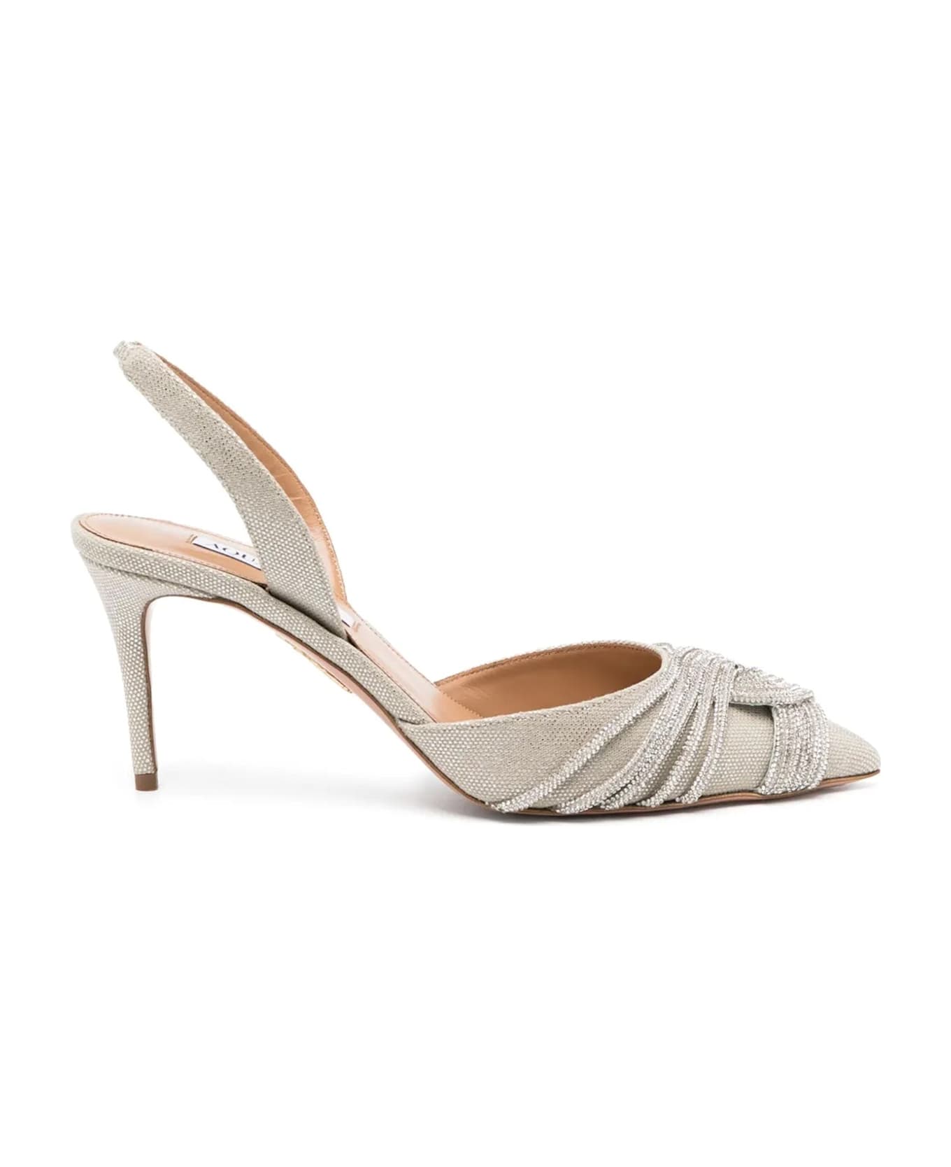 Aquazzura Gatsby 85mm Crystal-embellished Pumps - Silver