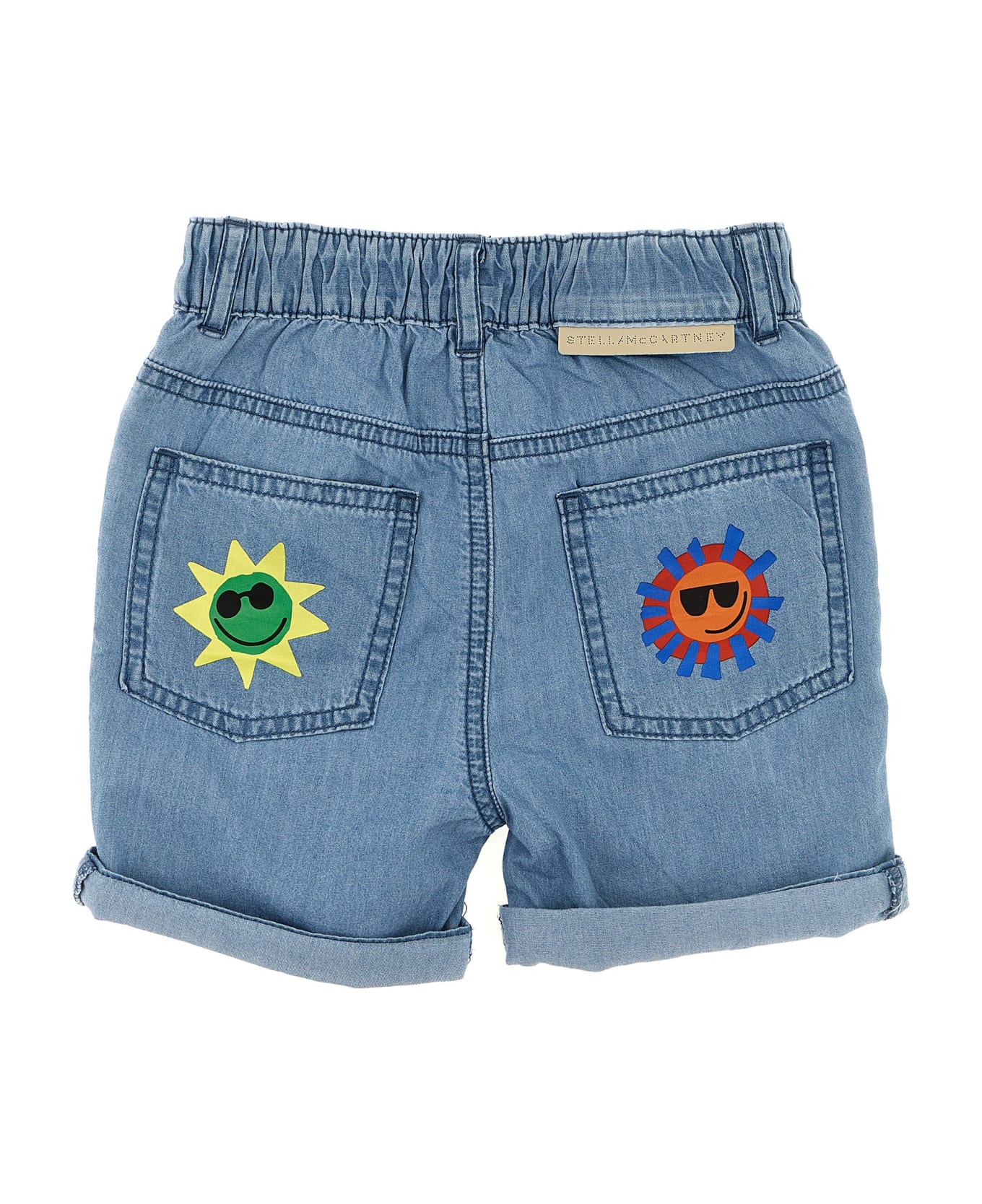 Stella McCartney Kids Printed Denim Shorts - Light Blue