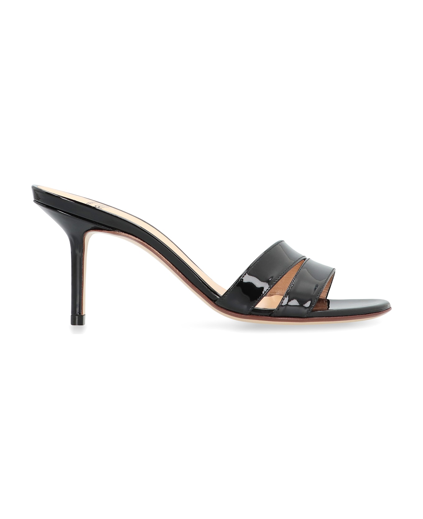 Francesco Russo Patent Leather Mules - black