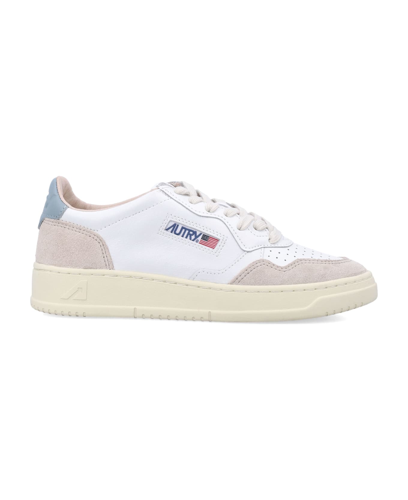 Autry Medalist Low-top Sneakers - LEAT/SUEDE WHT/SLVBLUE