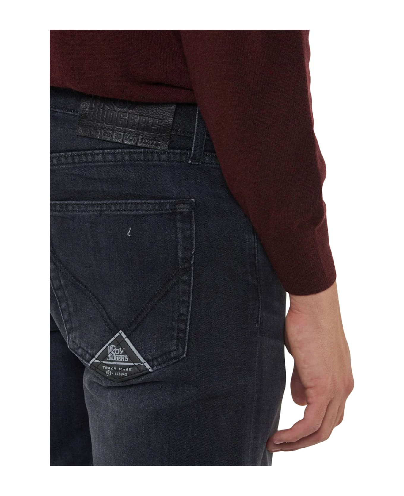 Roy Rogers Elasticized Denim Pants - Grey