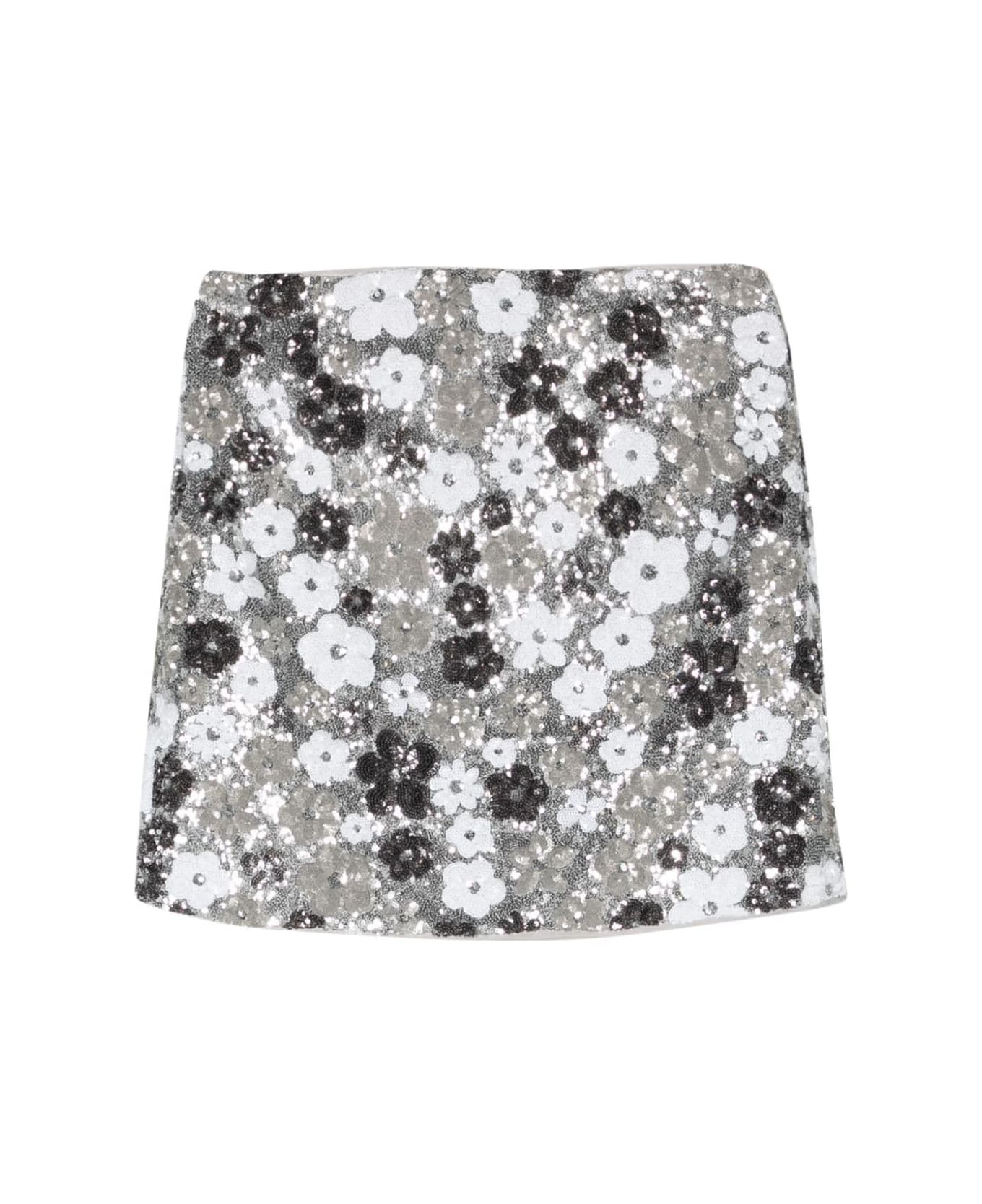 Essentiel Antwerp Fishbone Sequin Miniskirt - Silver Lining スカート