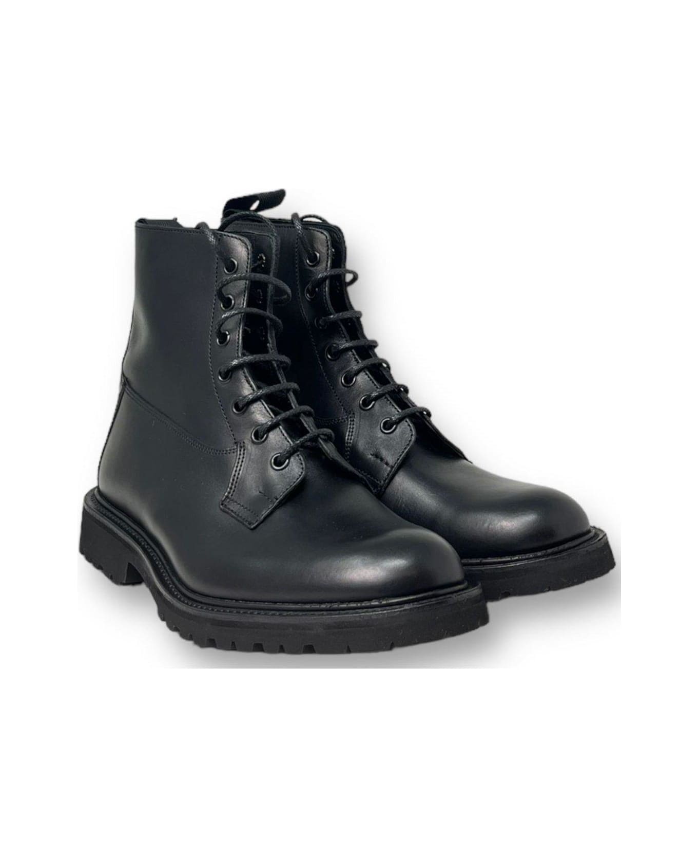 Tricker's Burford Plain Derby Boot Boots - BLACK ブーツ
