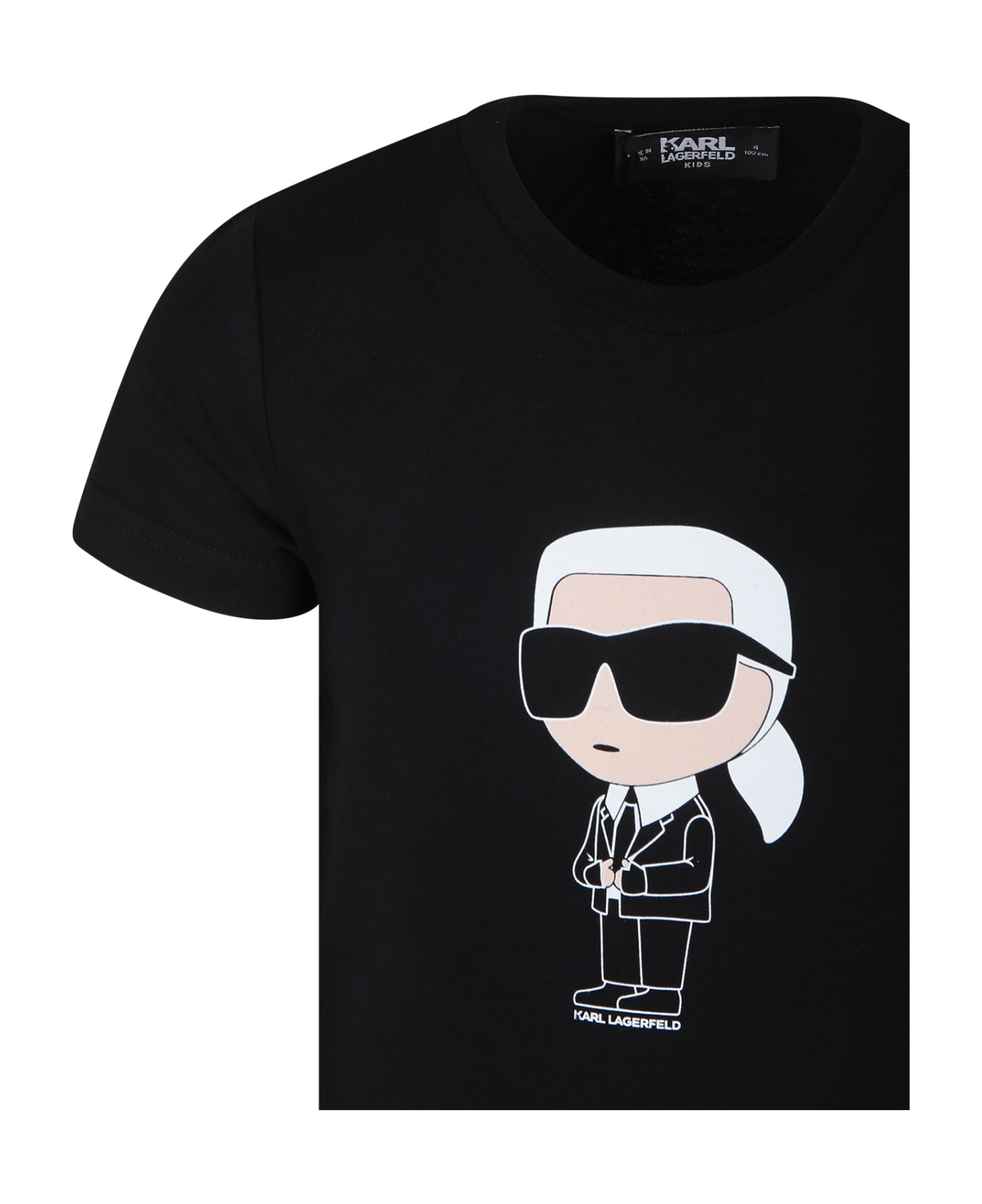 Karl Lagerfeld Kids Black T-shirt For Girl With Karl Print - Black