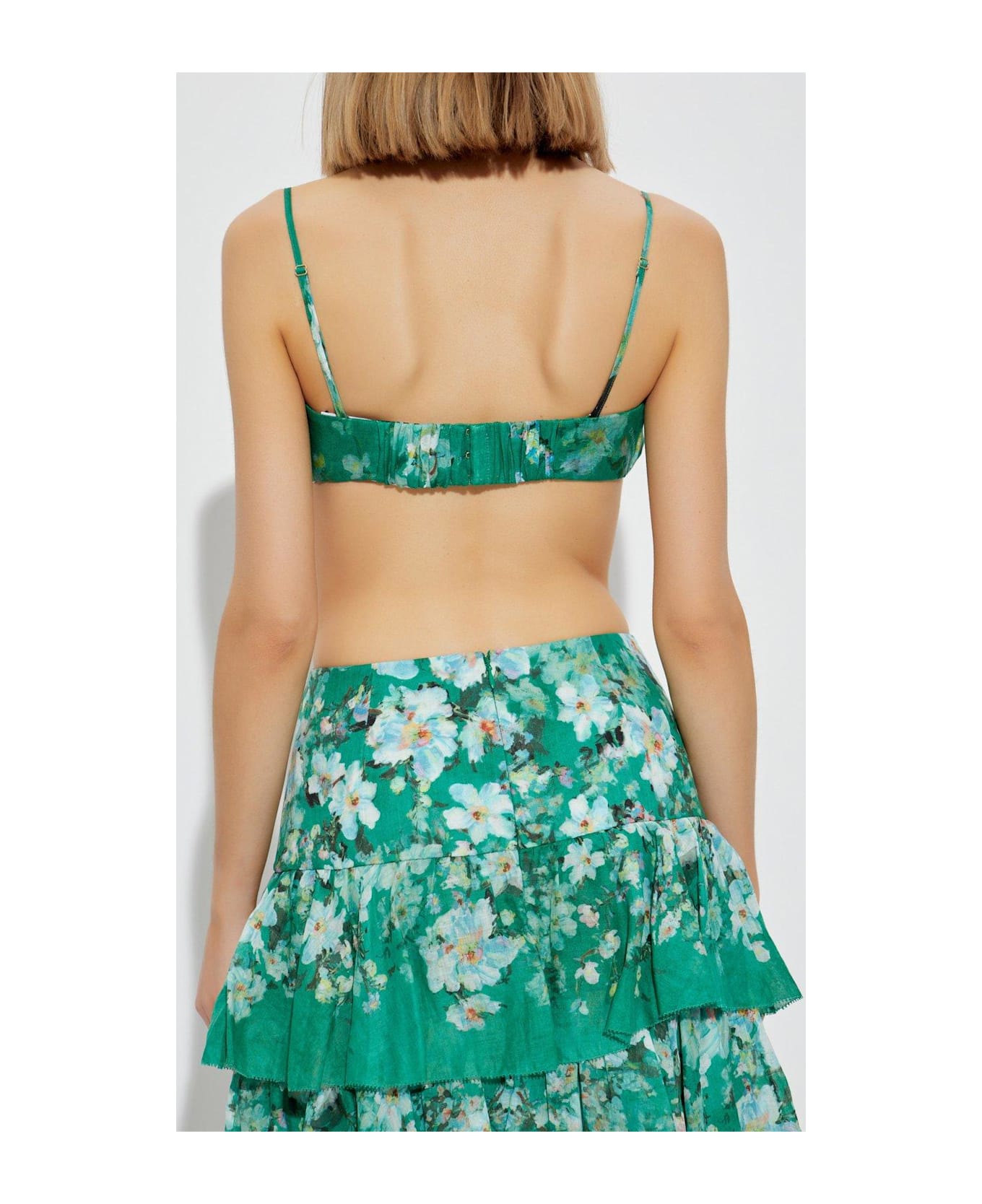 Zimmermann Everley Draped Bow Bralette - Green