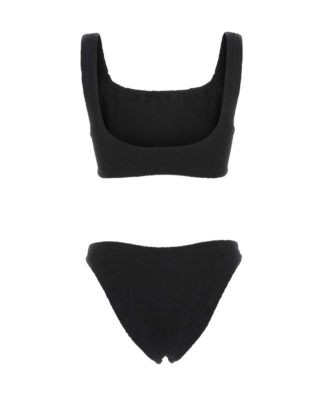 Hunza G Black Stretch Nylon Bikini - BLACK