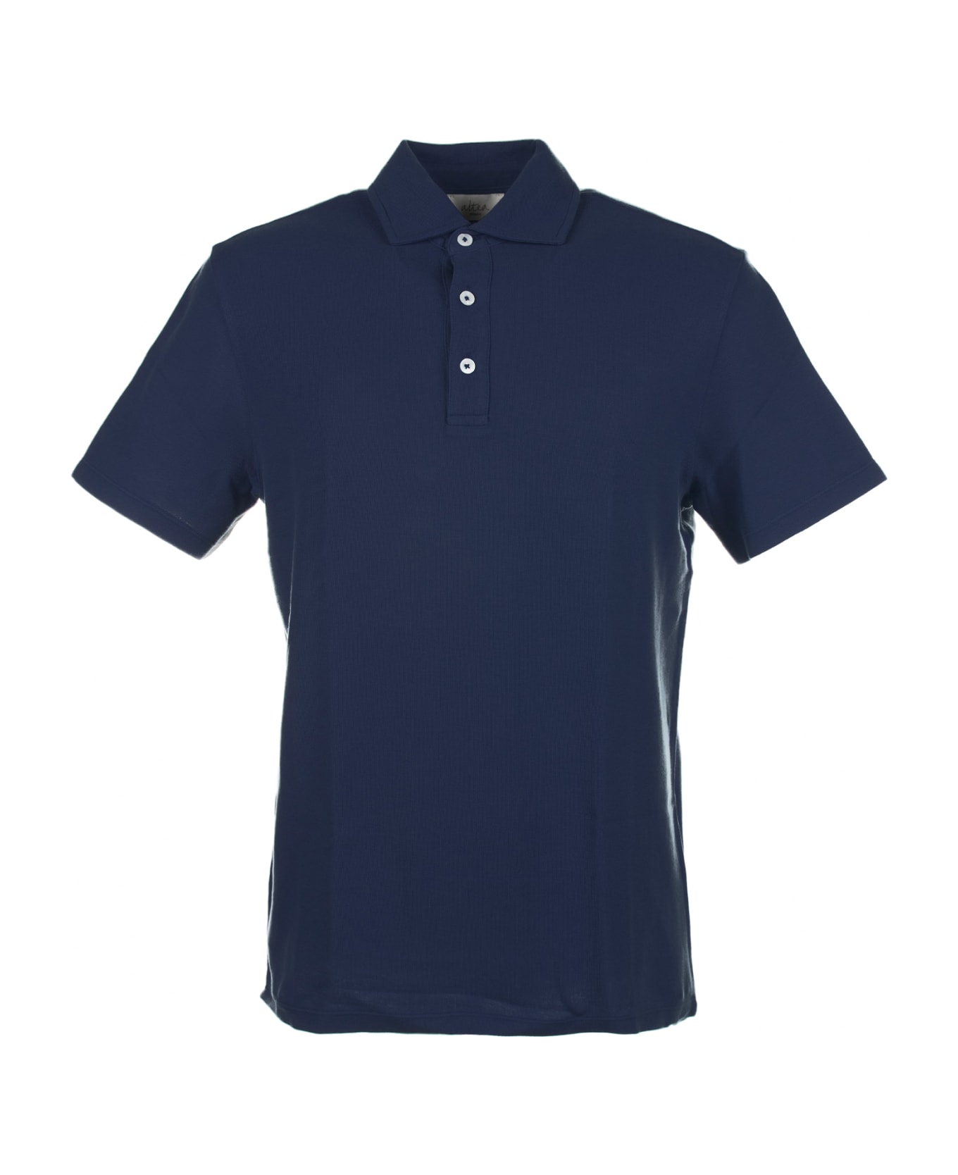 Altea Blue Short-sleeved Polo Shirt In Cotton - Blu
