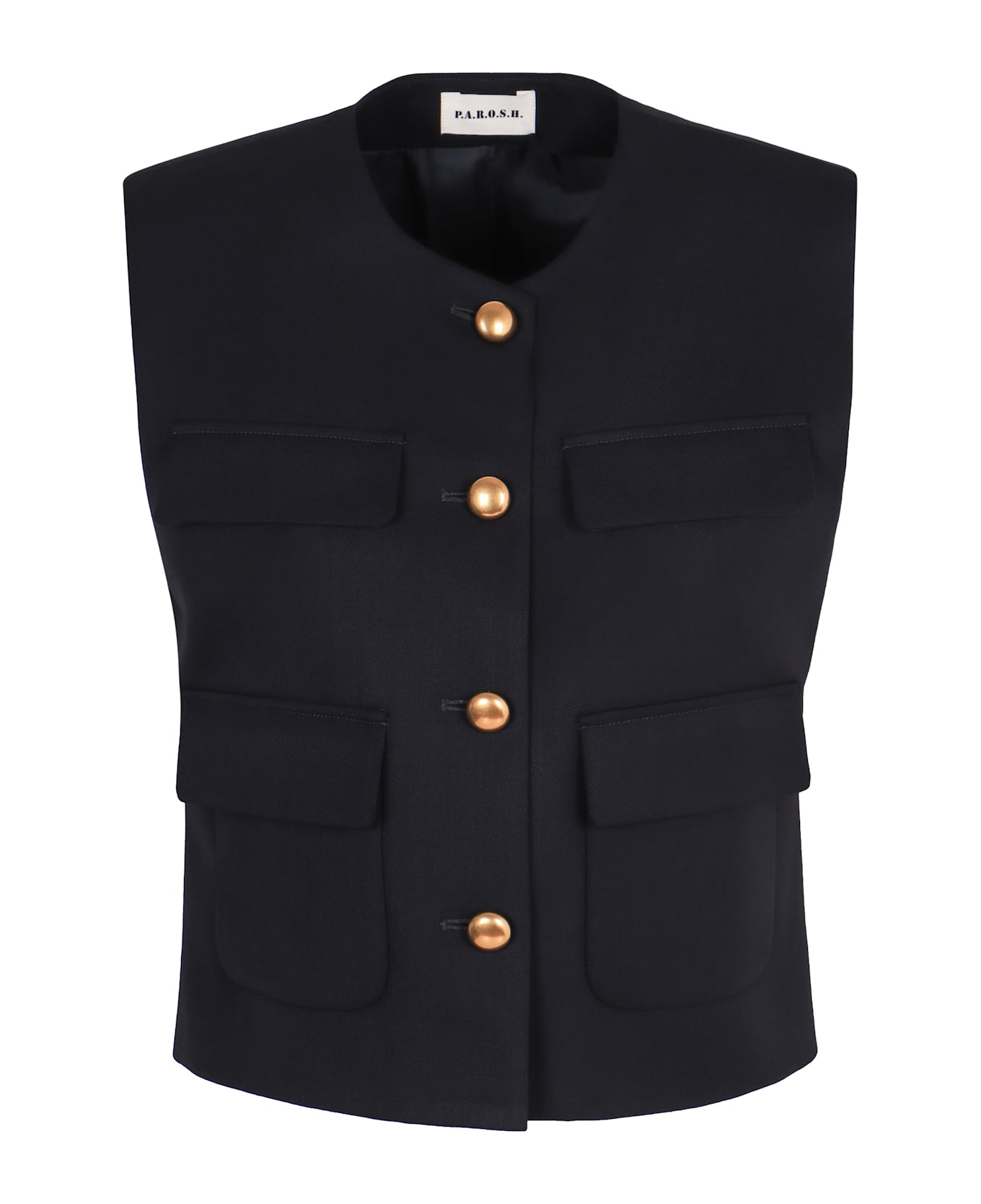 Parosh Wool Vest - blue
