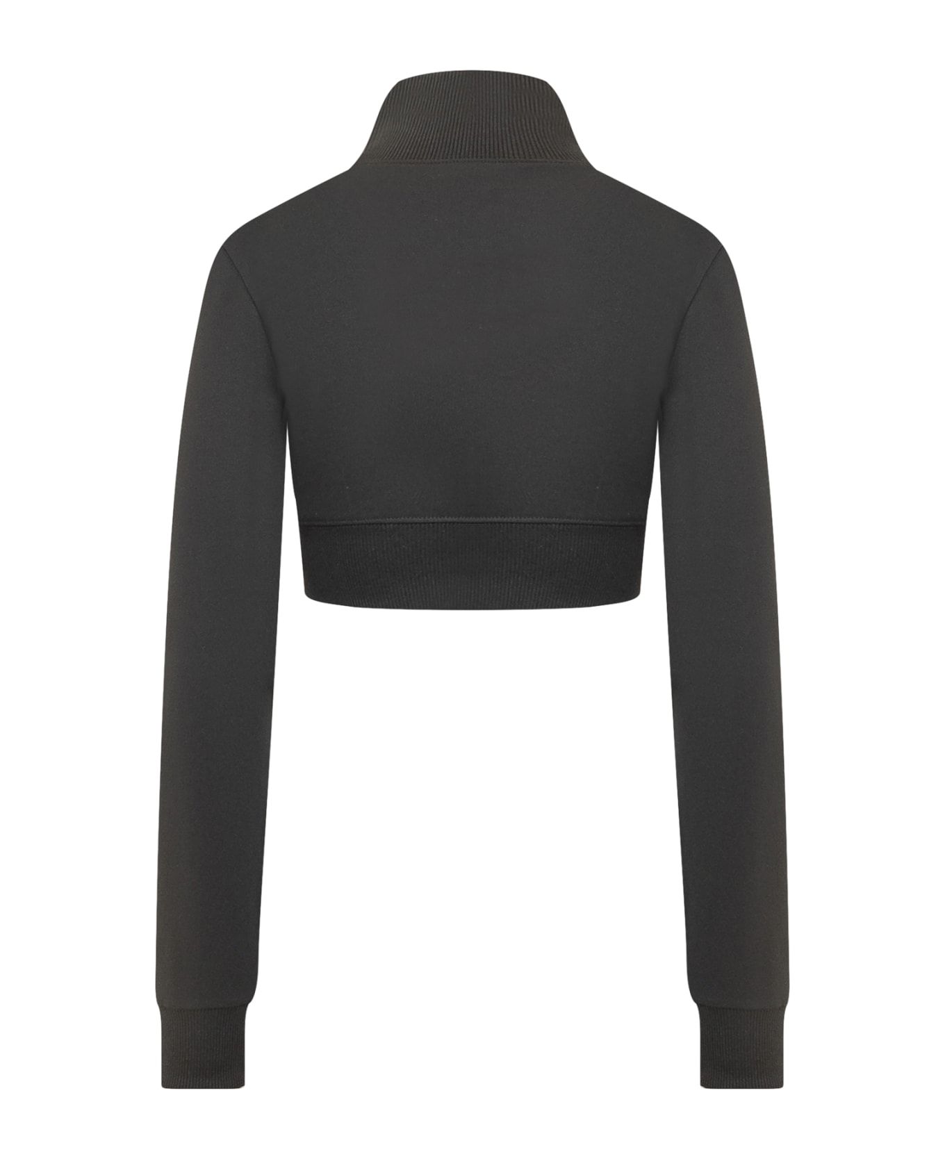Courrèges Cropped Sweatshirt With Logo - BLACK